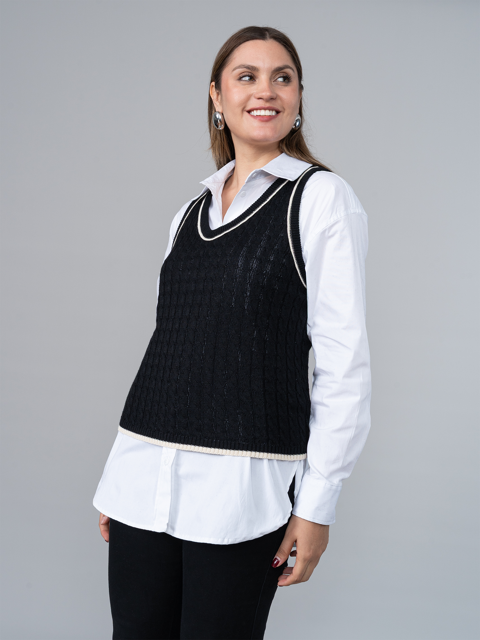 Chaleco Micaela Tejido Negro