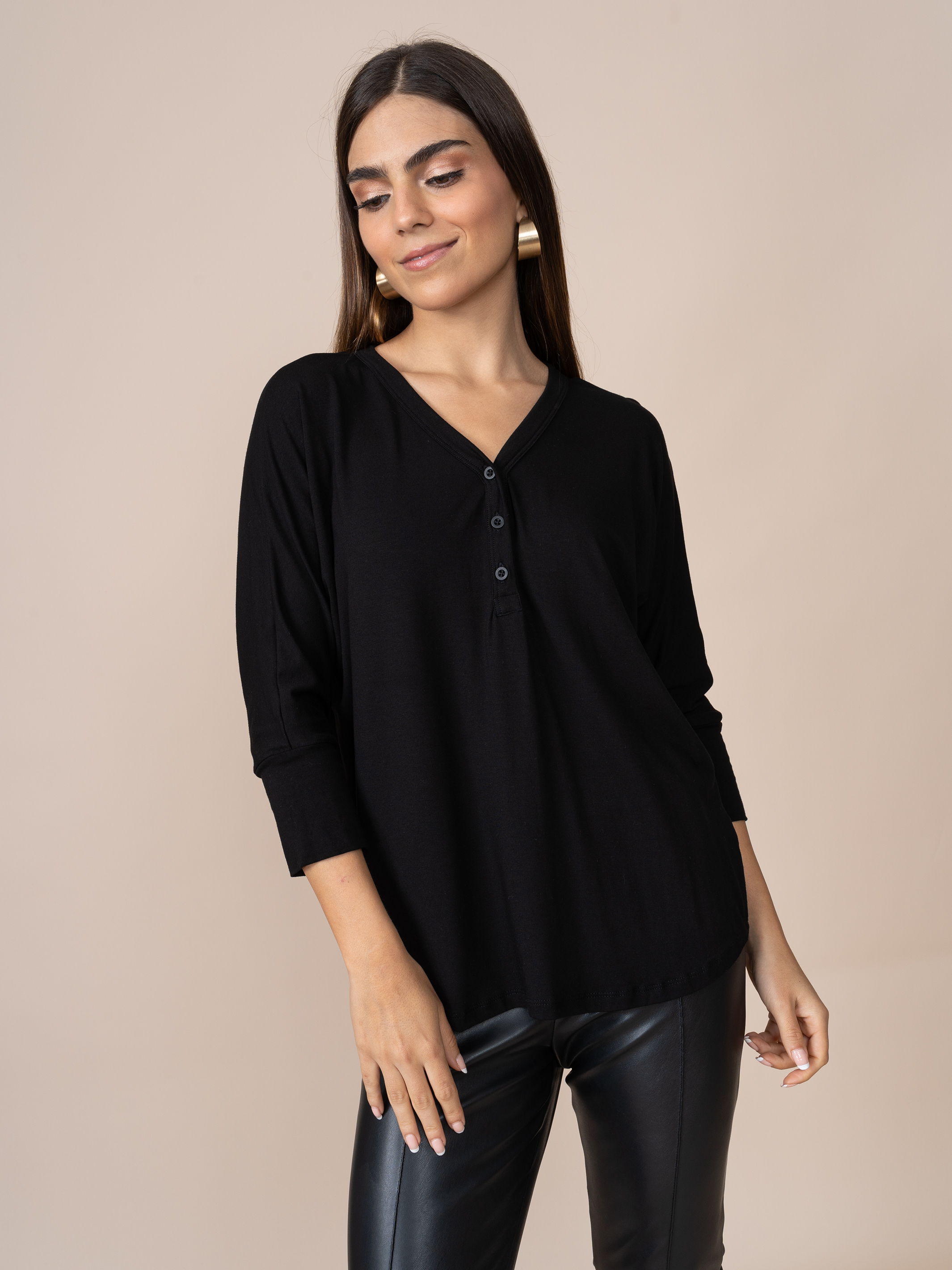 Polo Paula Cuello V Negro