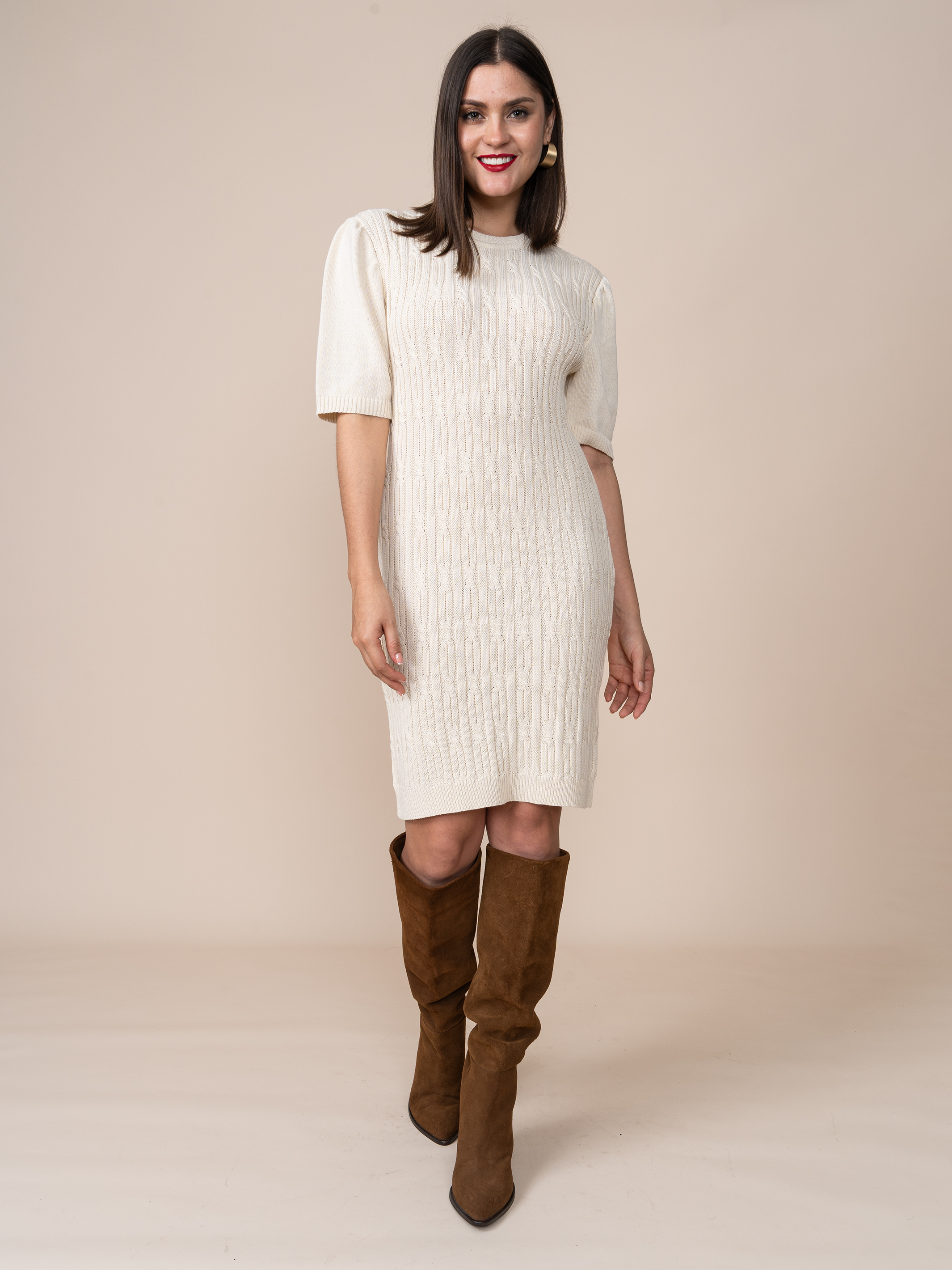 Vestido Tejido Nicole Beige