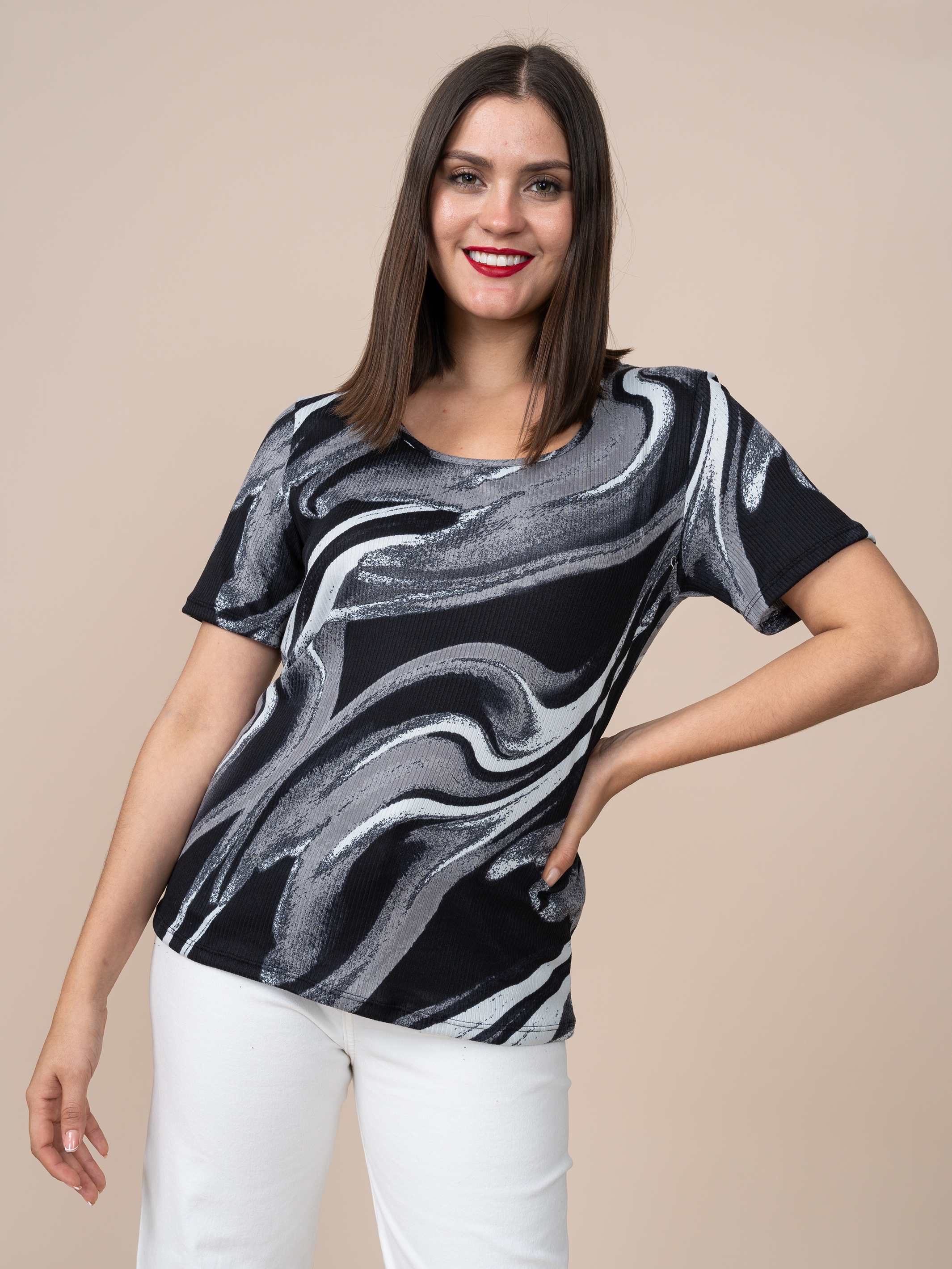 Polo Michi Estampado Negro