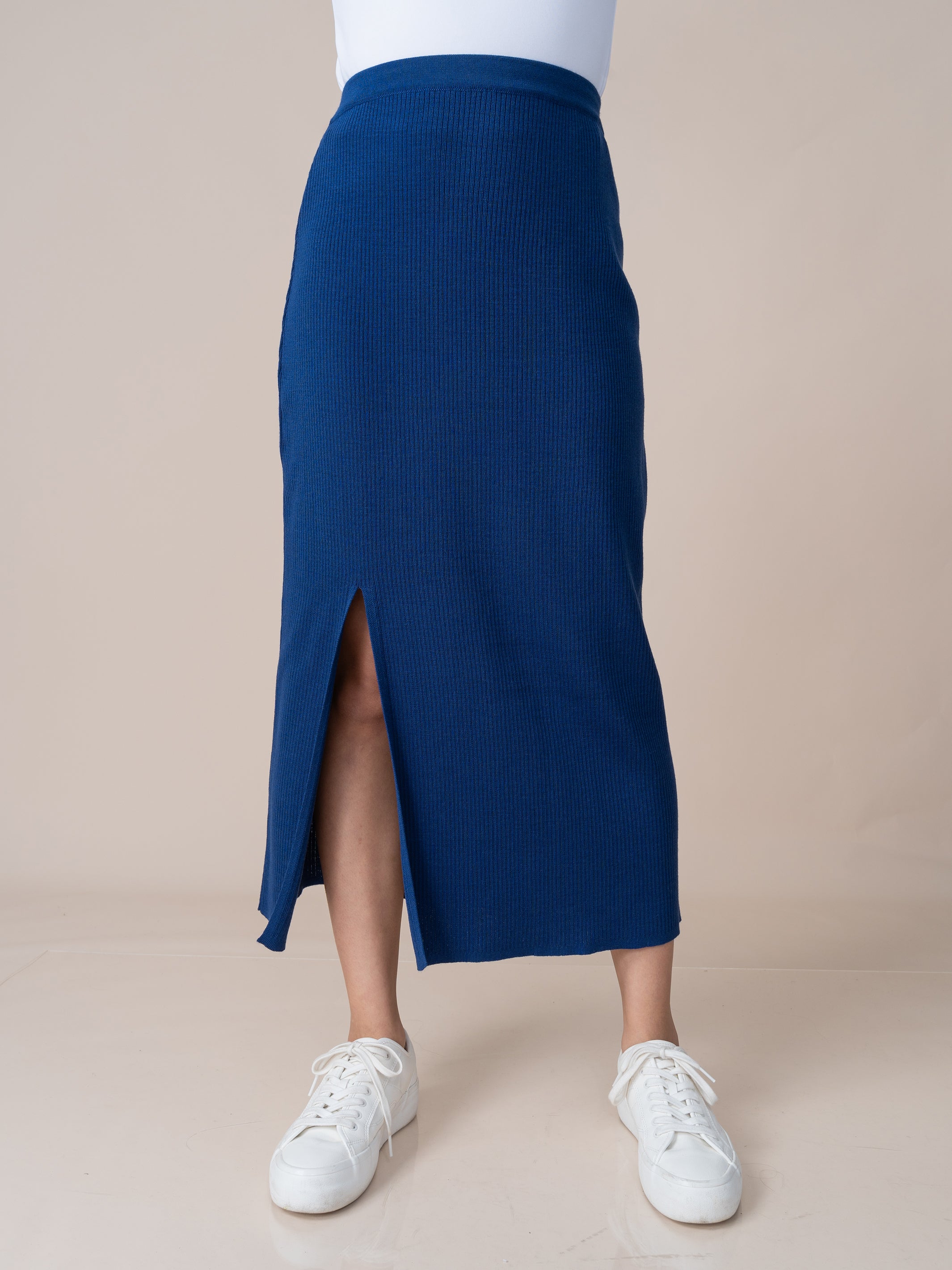 Falda Tejida Claudia Azul