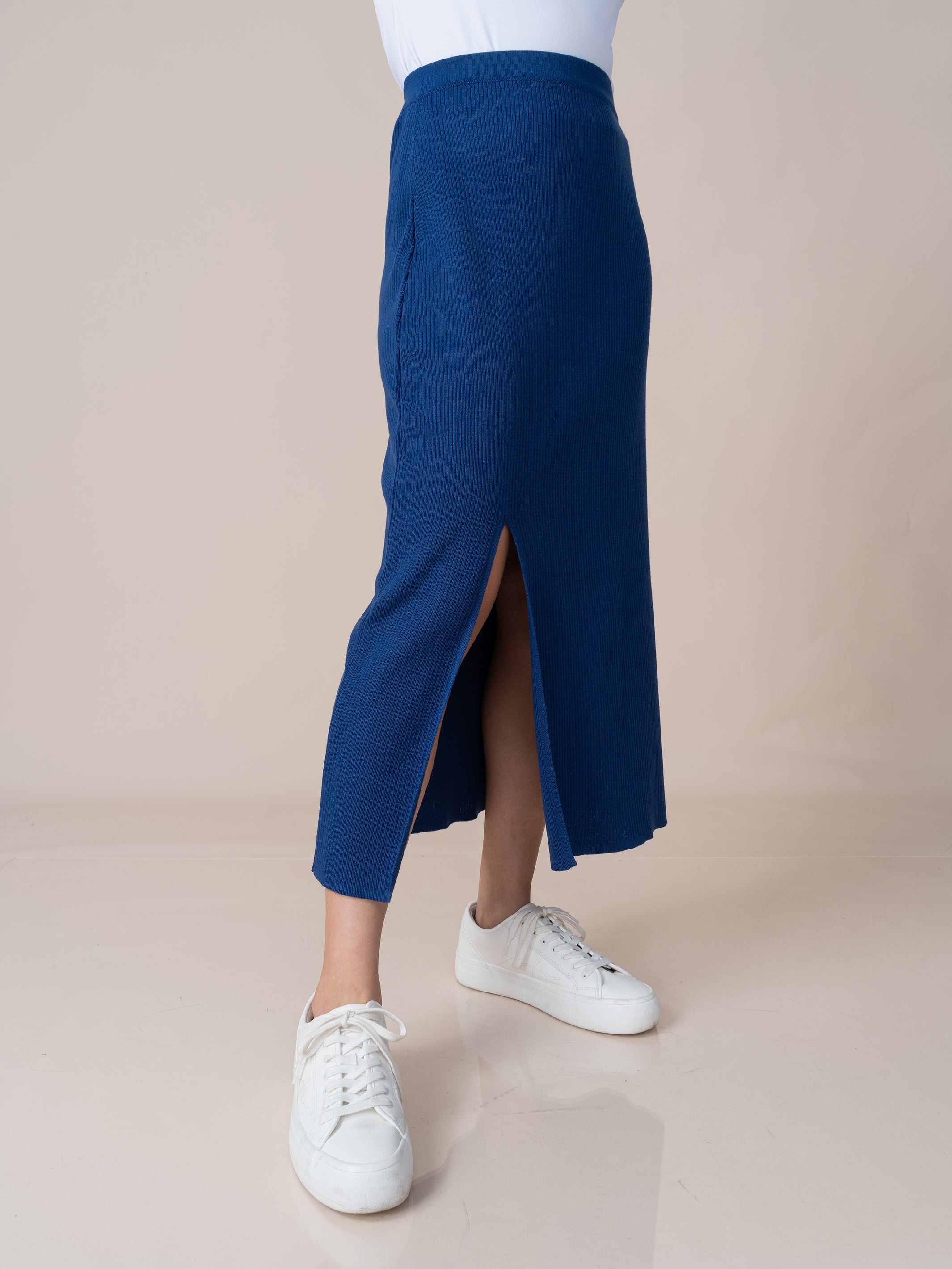 Falda Tejida Claudia Azul