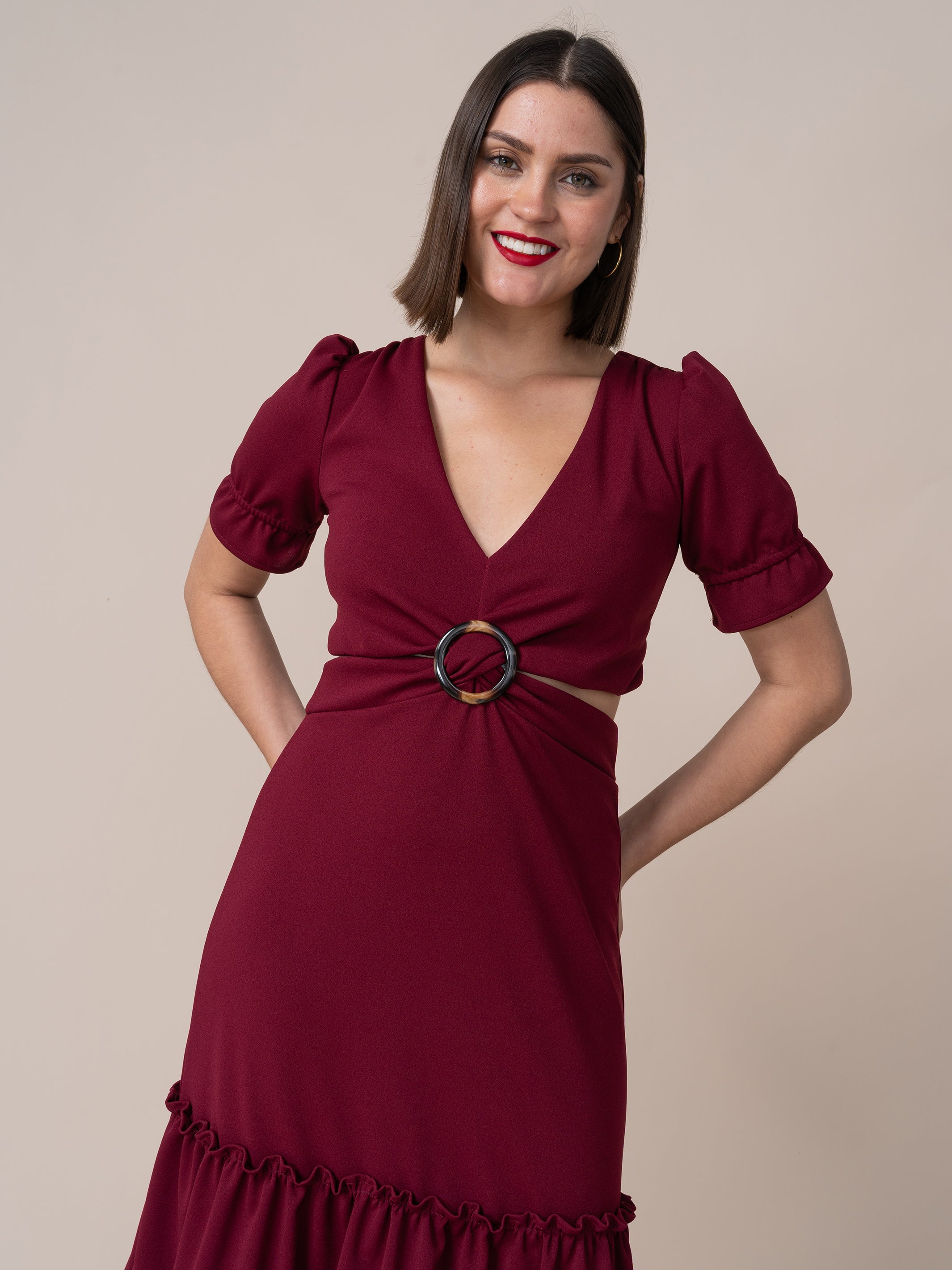 Vestido Nohelia Guinda