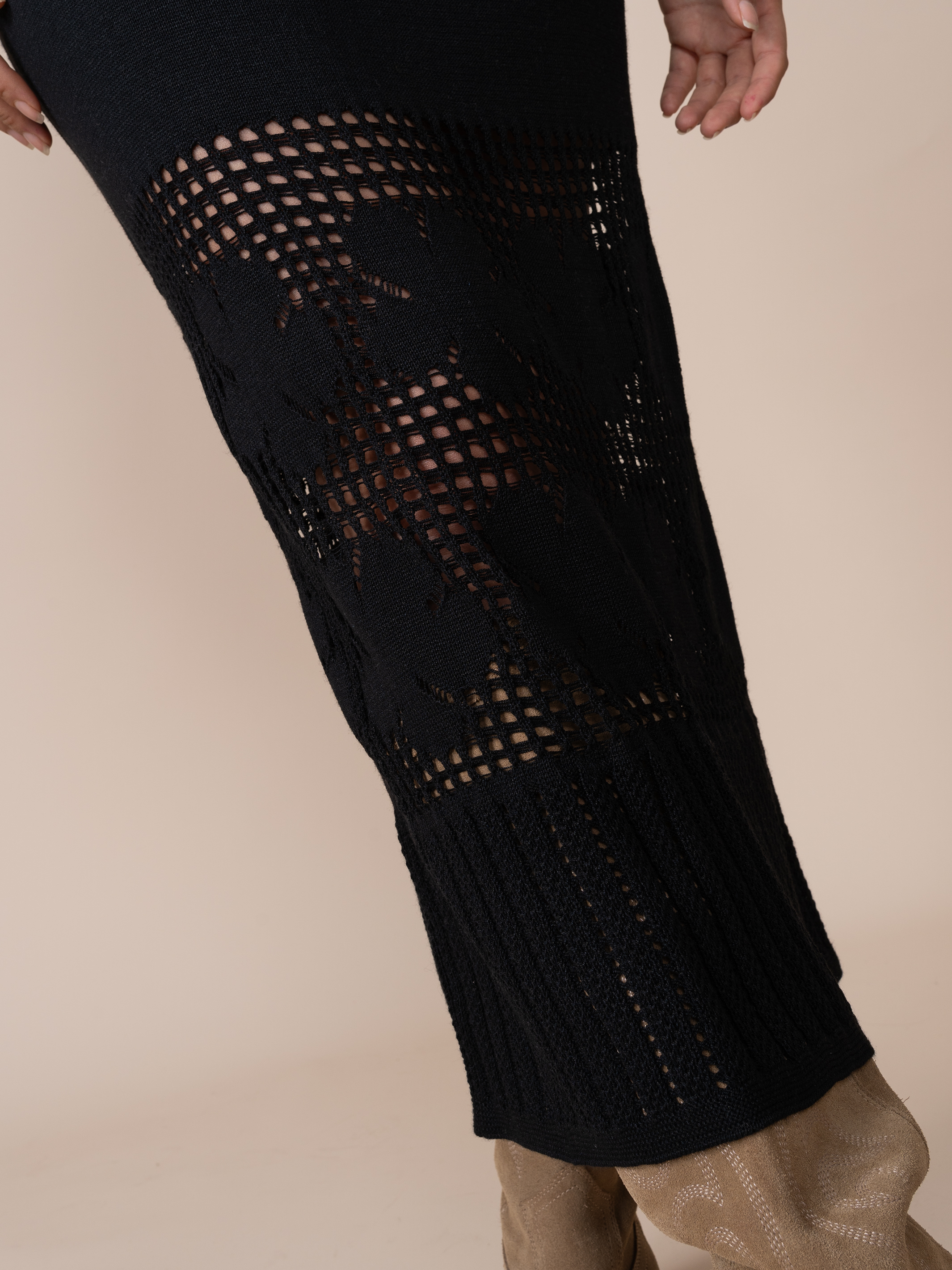 Vestido Tejido Fiore Negro