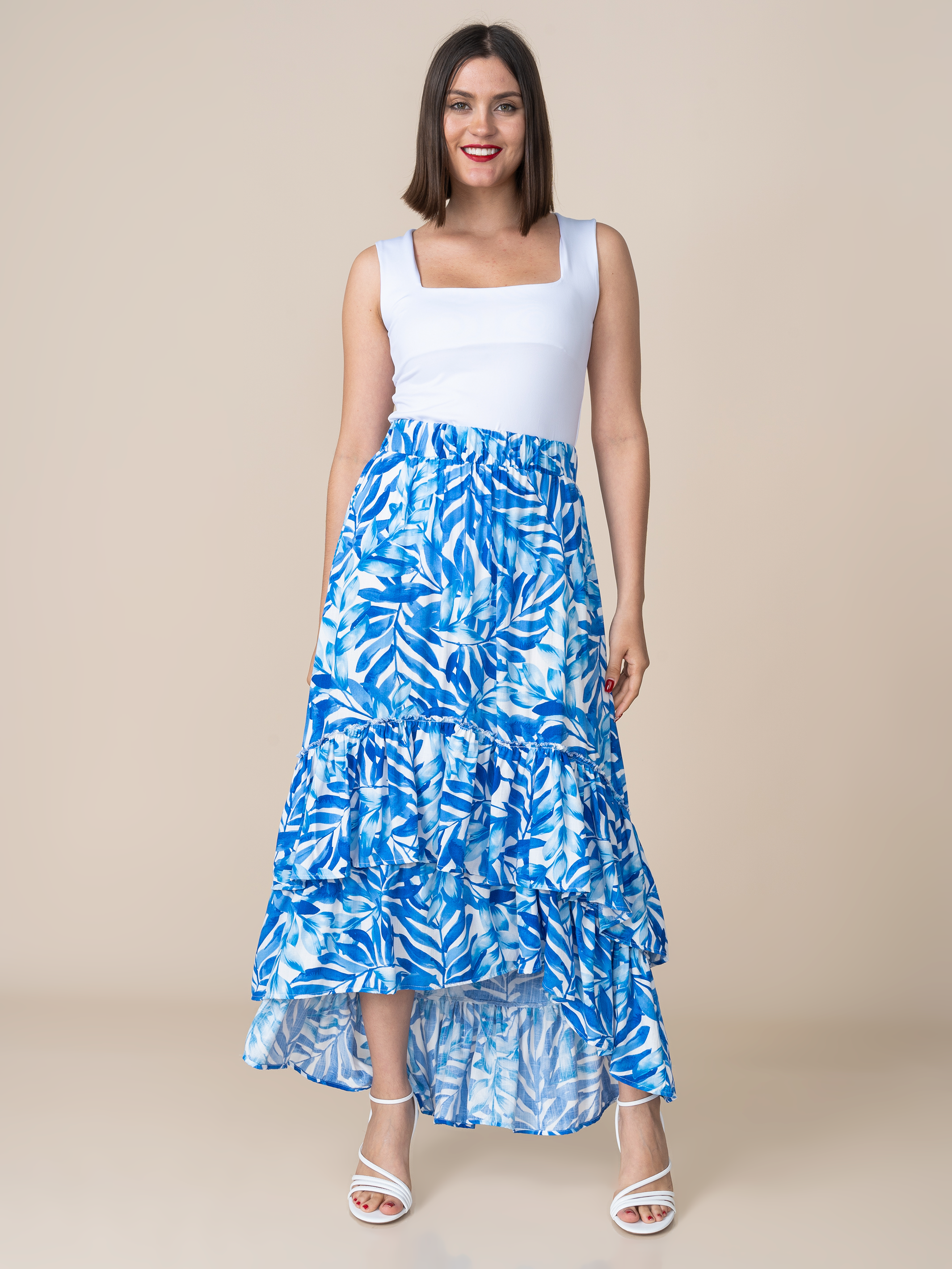 Falda Amanda Estampada Azul