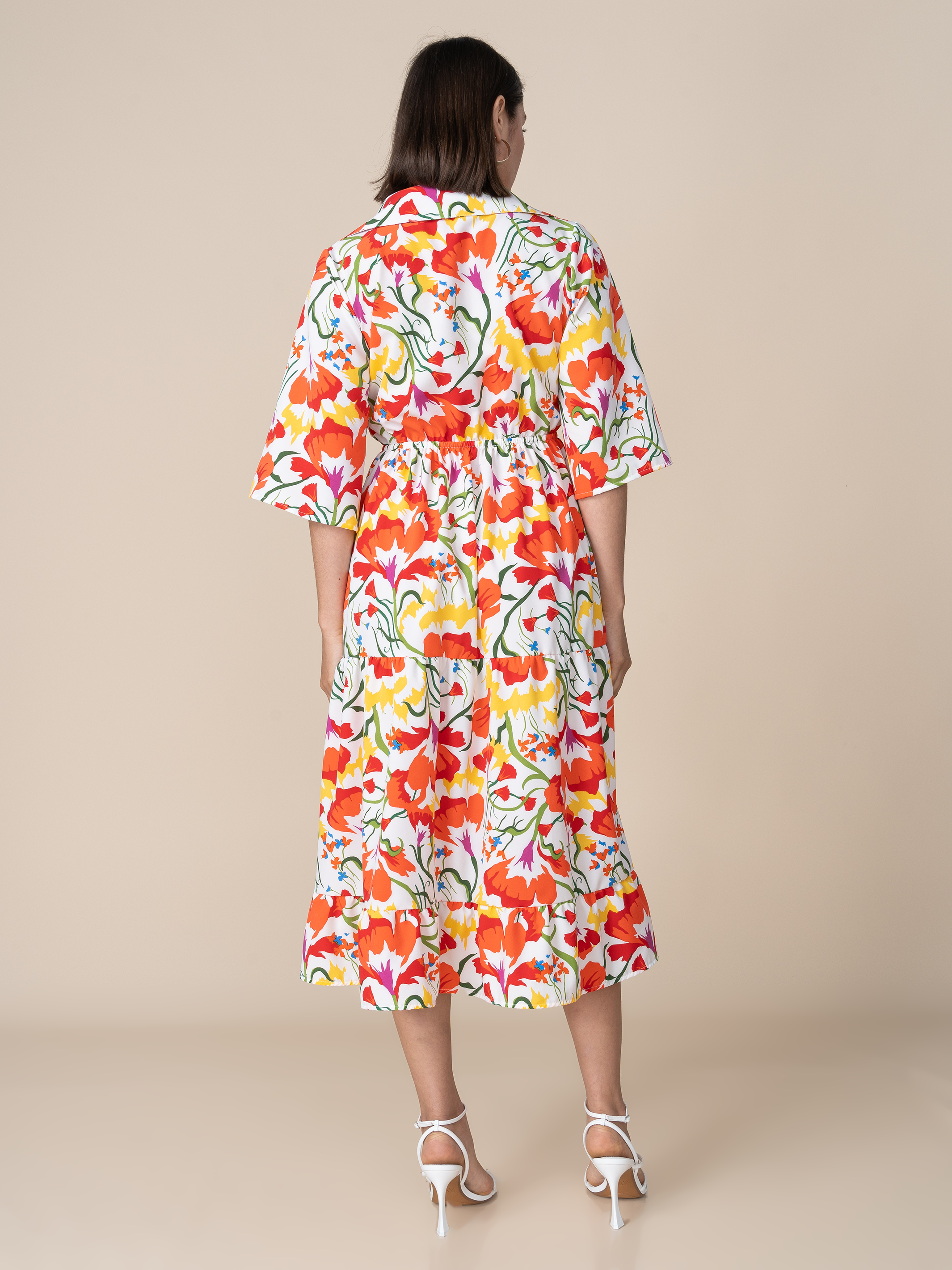 Vestido Tina Estampado Naranja