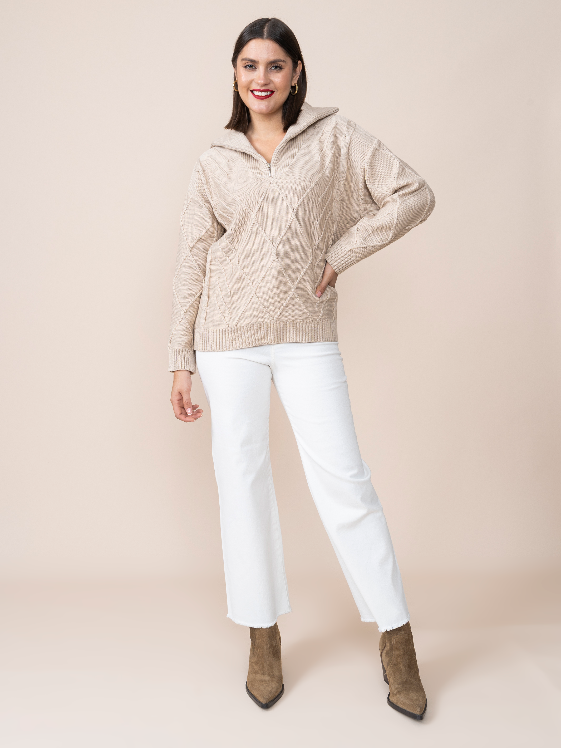 Chompa Tejida Cynthia Beige