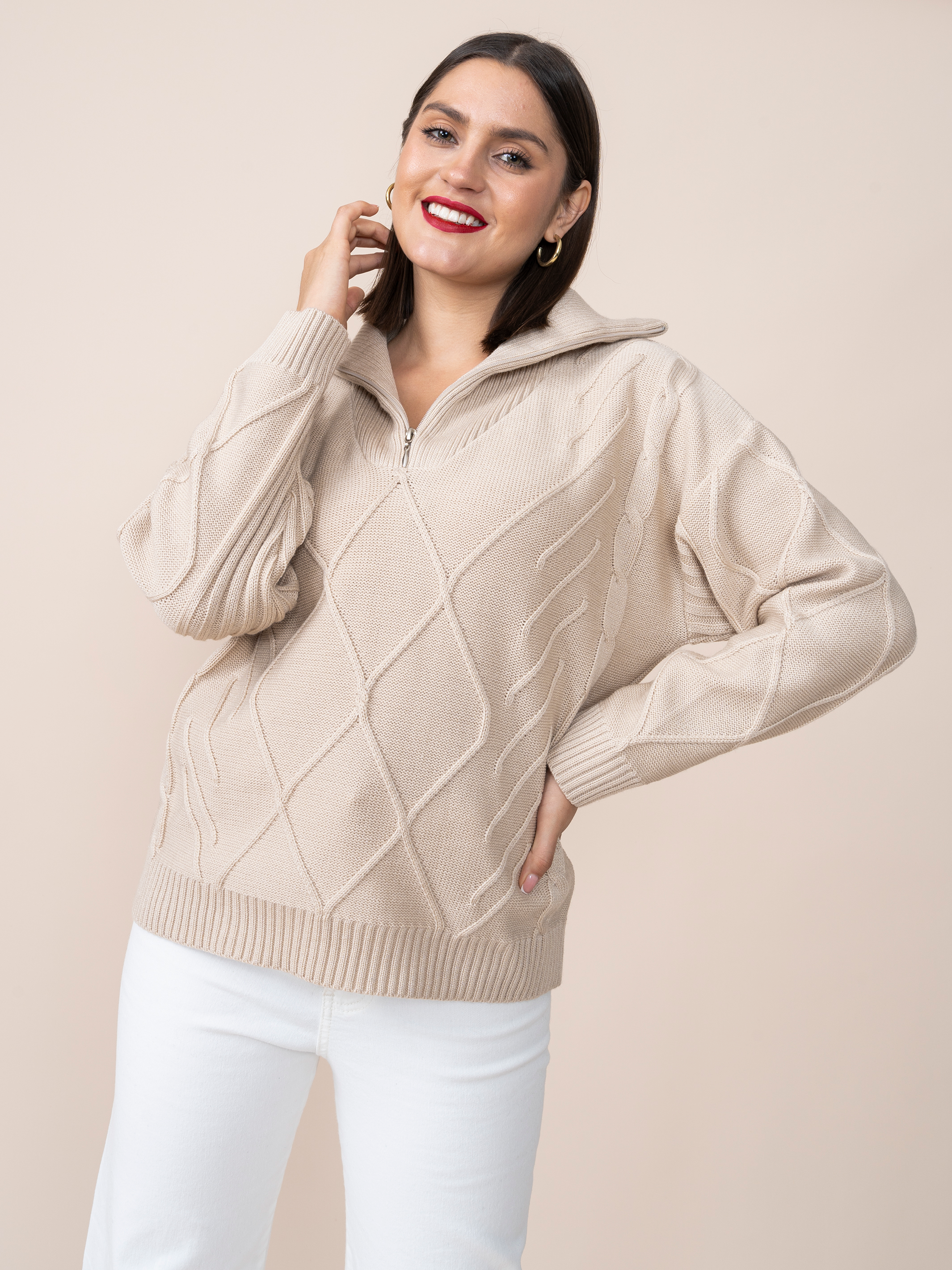 Chompa Tejida Cynthia Beige