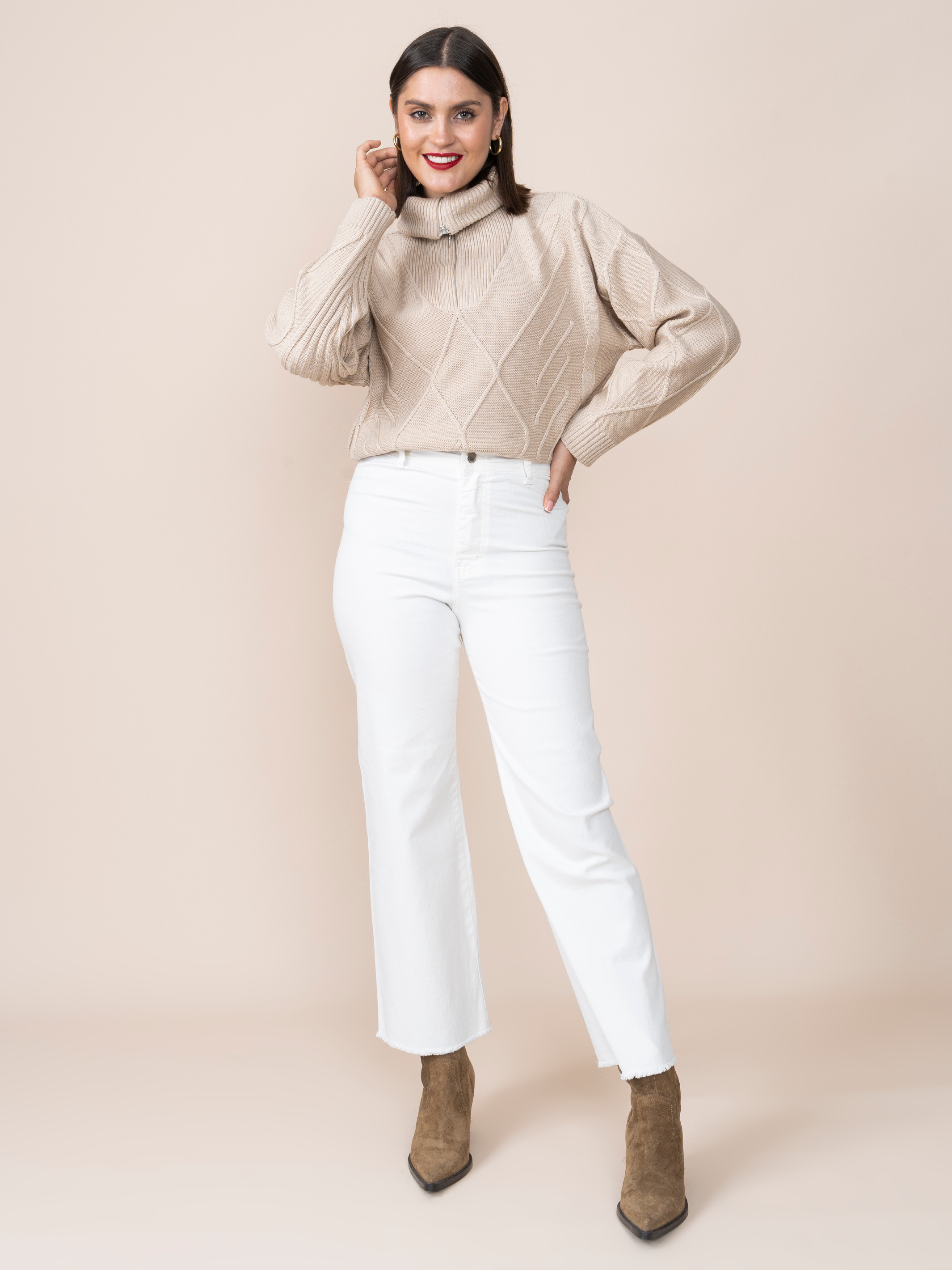 Chompa Tejida Cynthia Beige