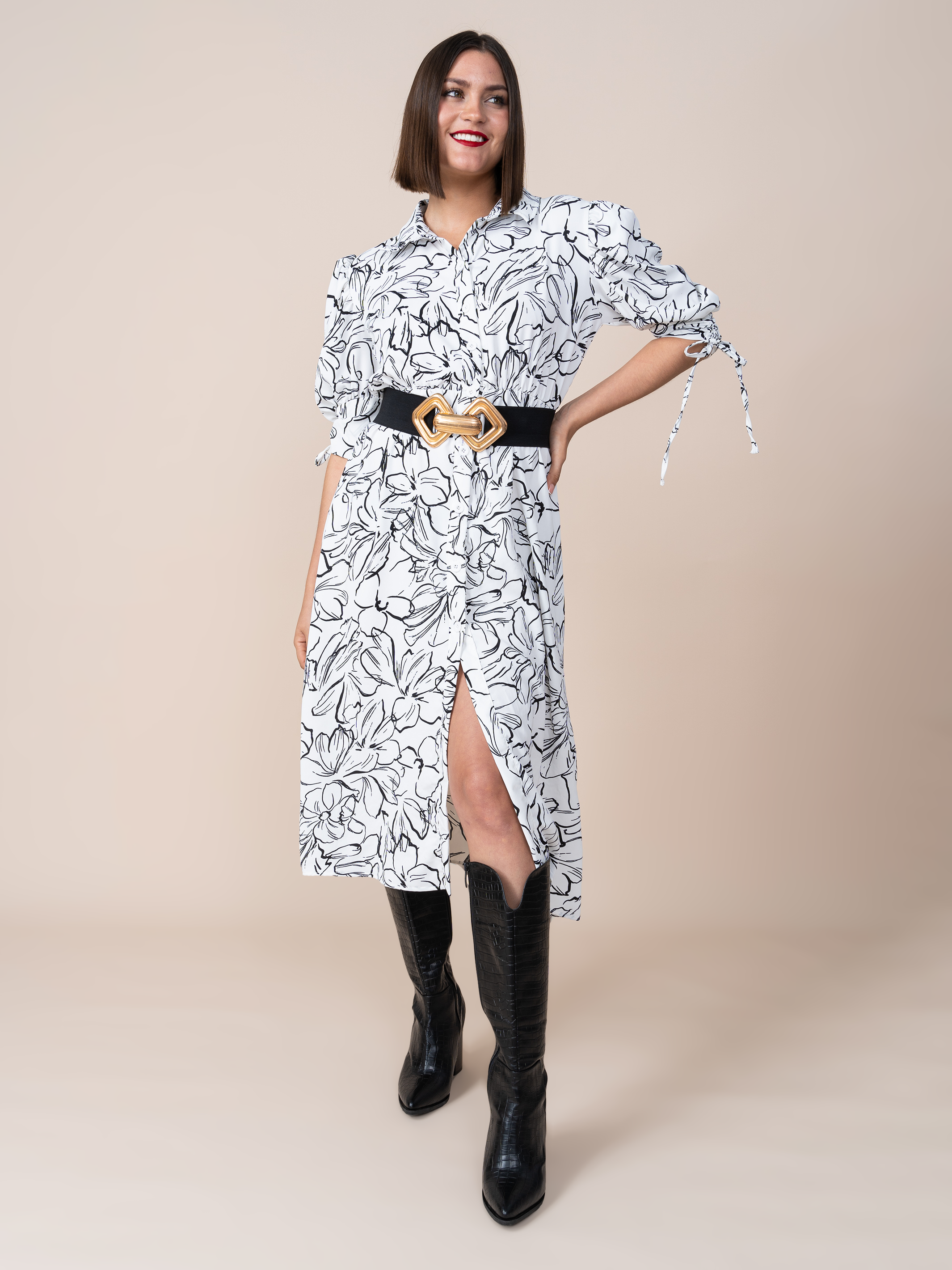Vestido Angela Estampado Blanco