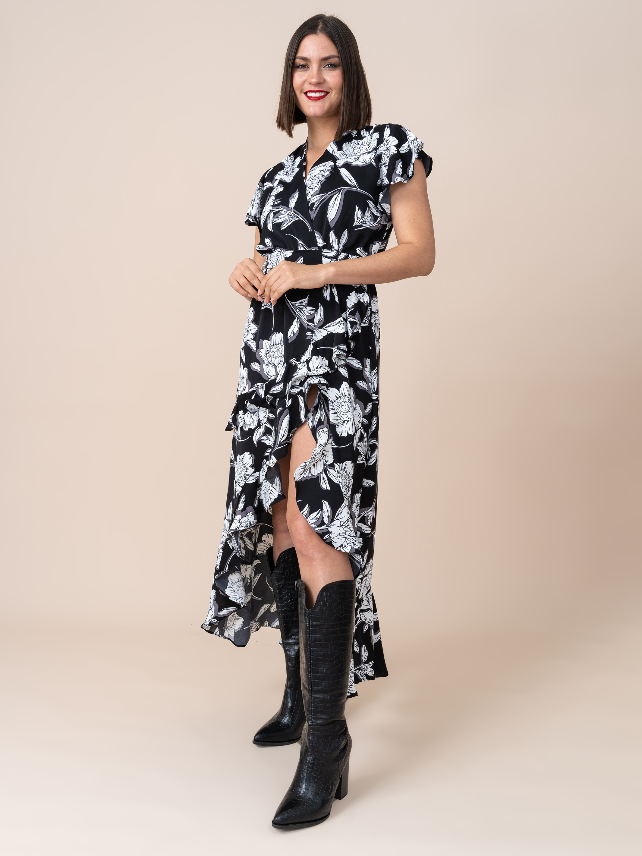 Vestido Karina Estampado Negro