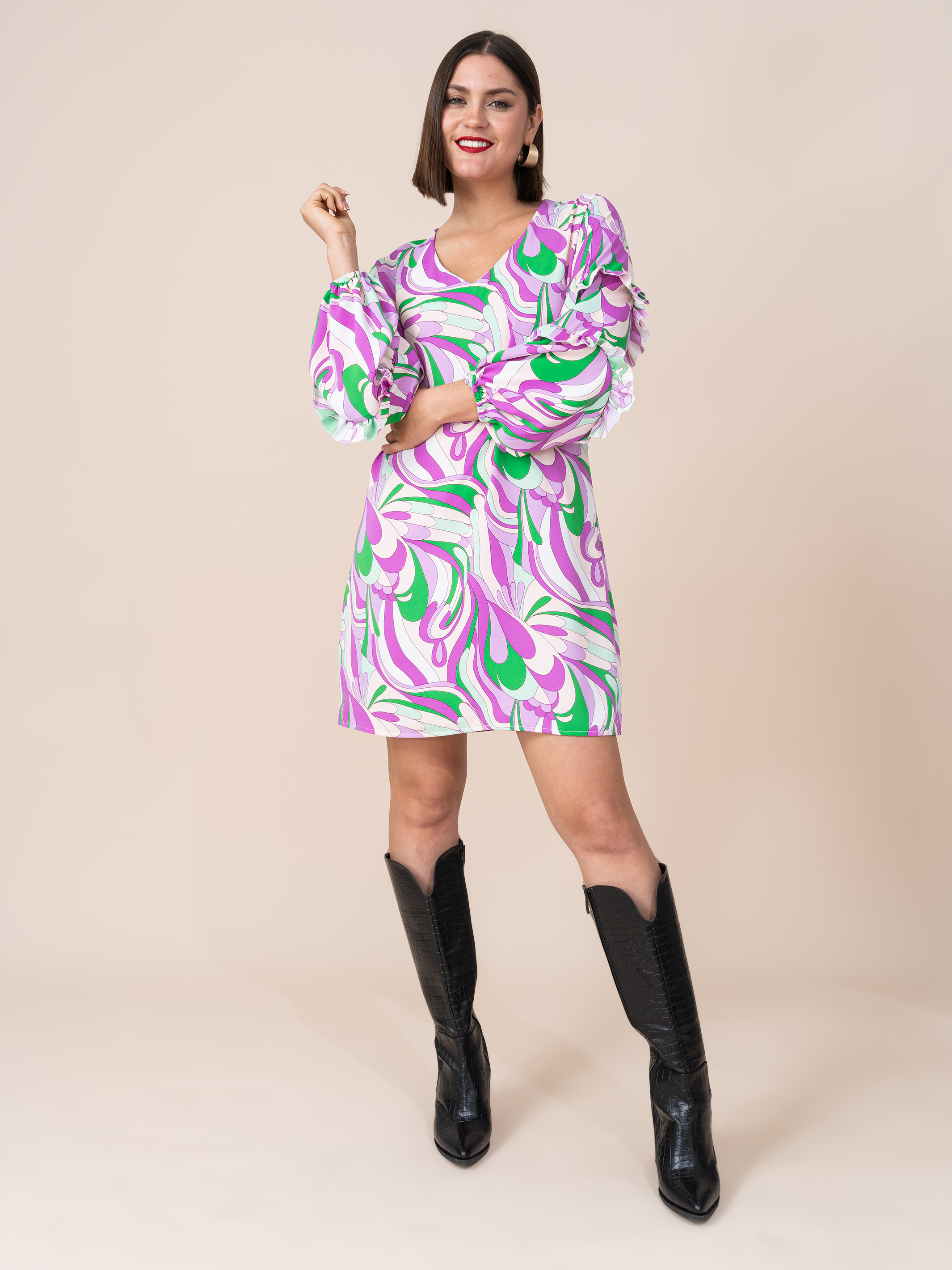 Vestido Emma Estampado Morado