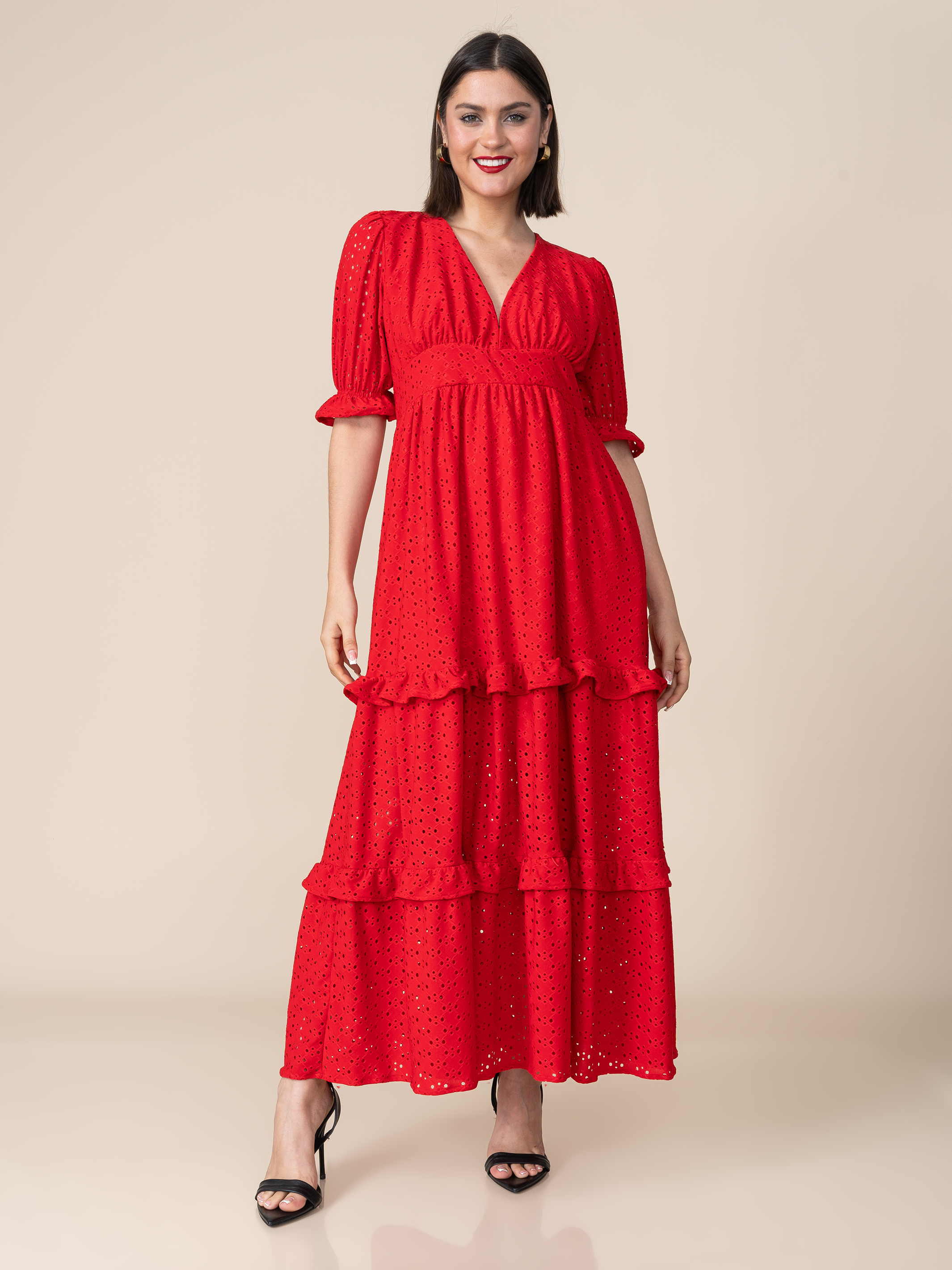 Vestido de Broderie 125 Rojo