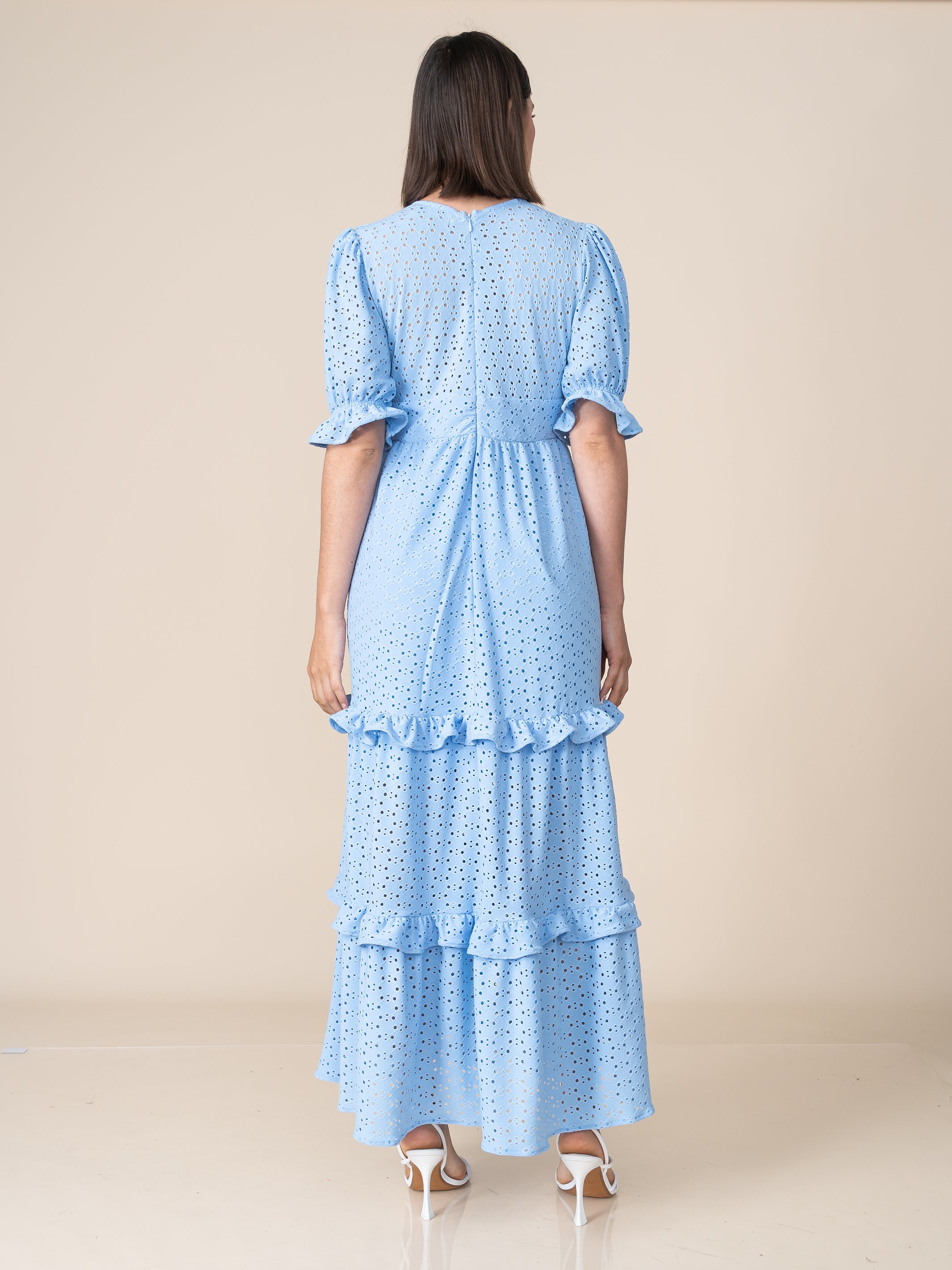 Vestido de Broderie 125 Celeste