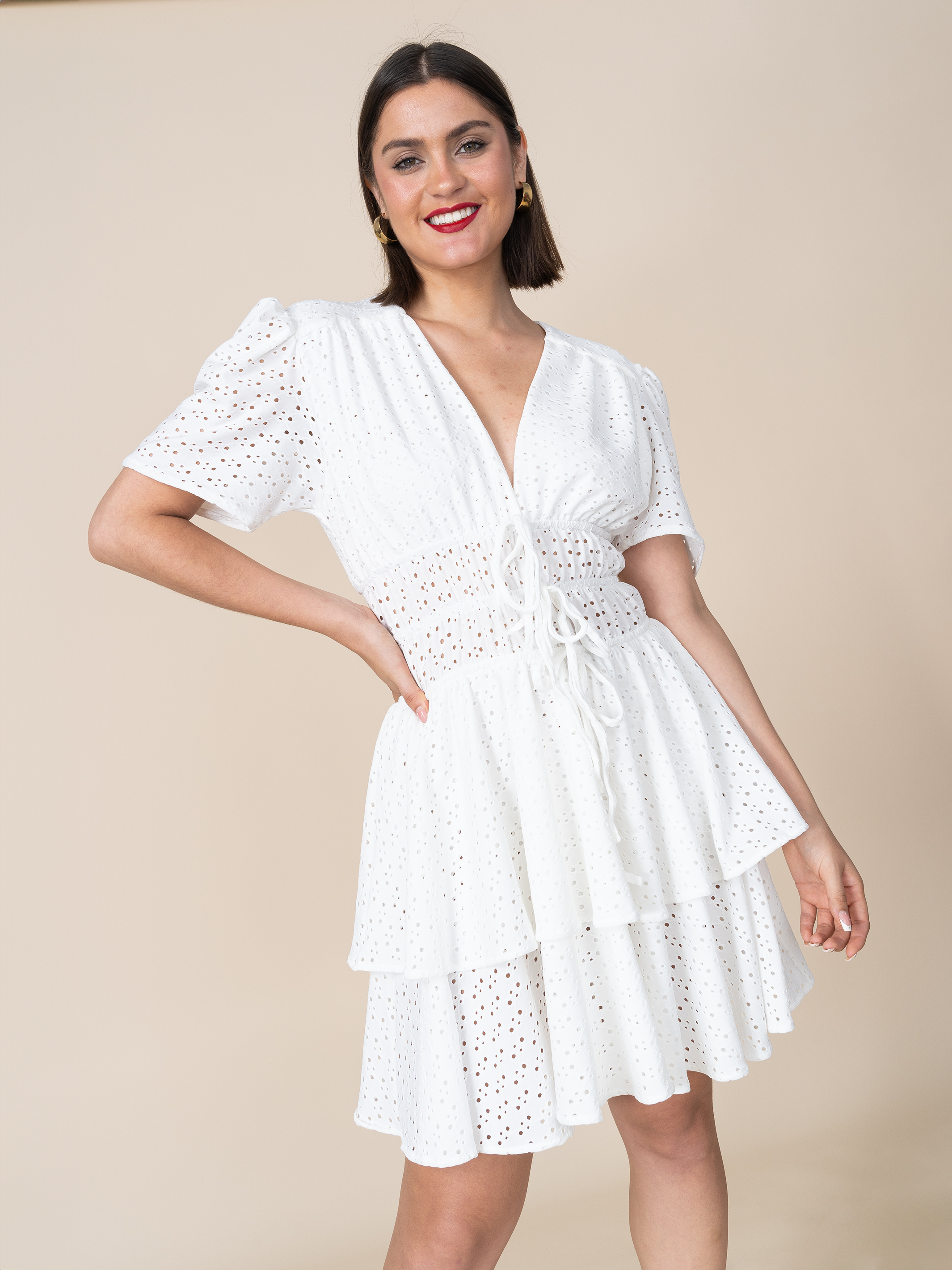 Vestido Amy de Broderie Blanco