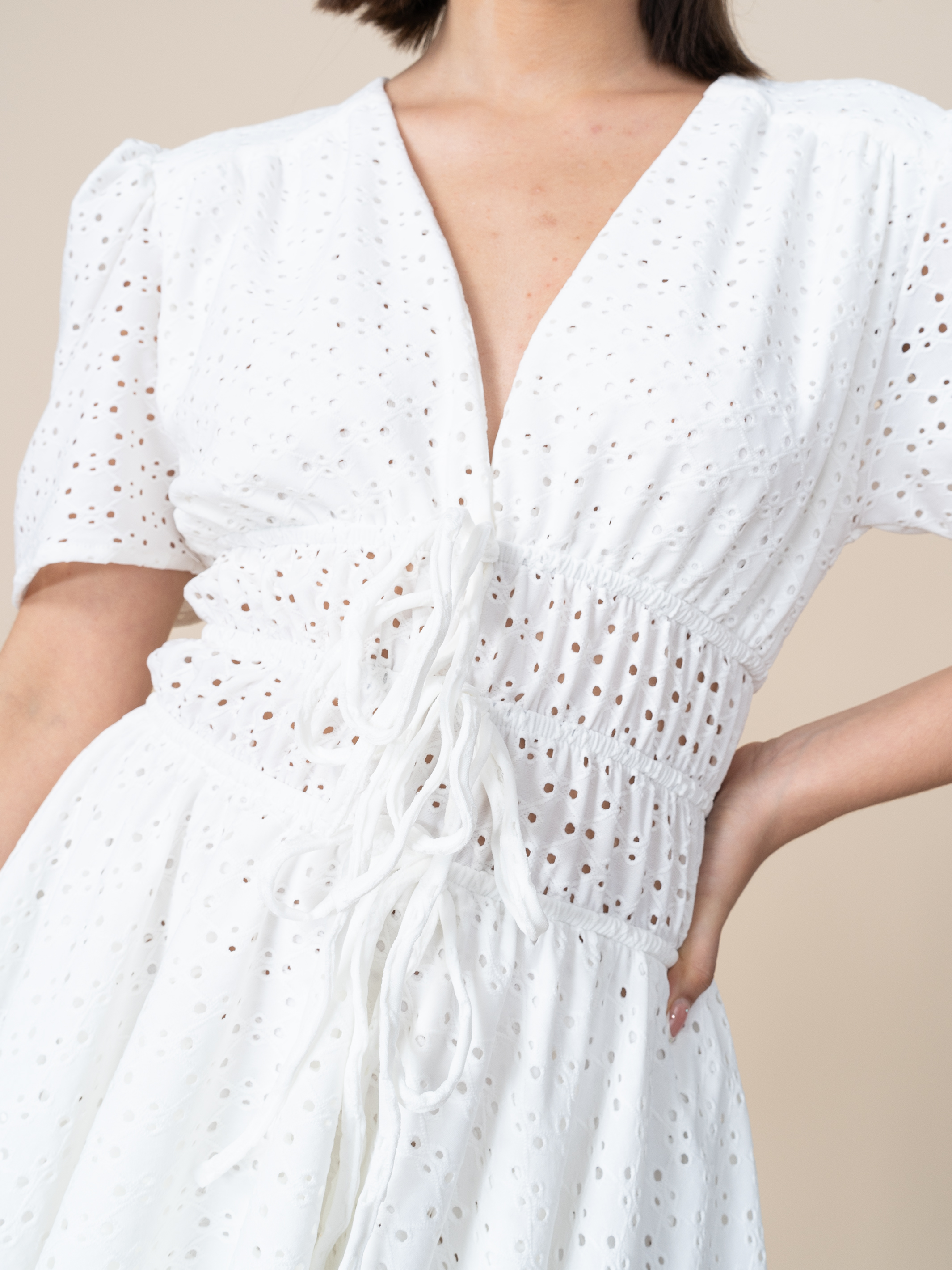 Vestido Amy de Broderie Blanco