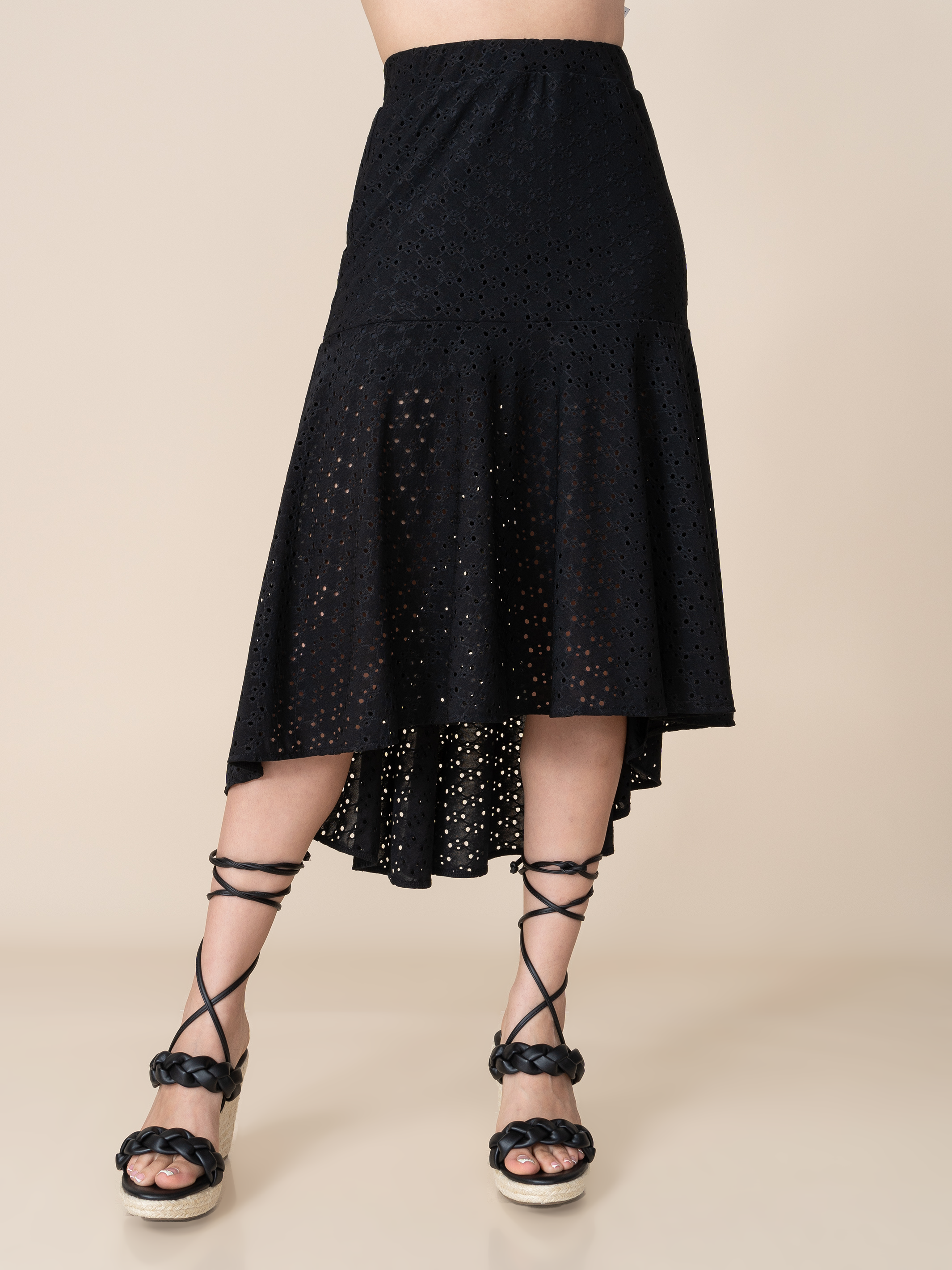 Falda de Broderie Ana Negro