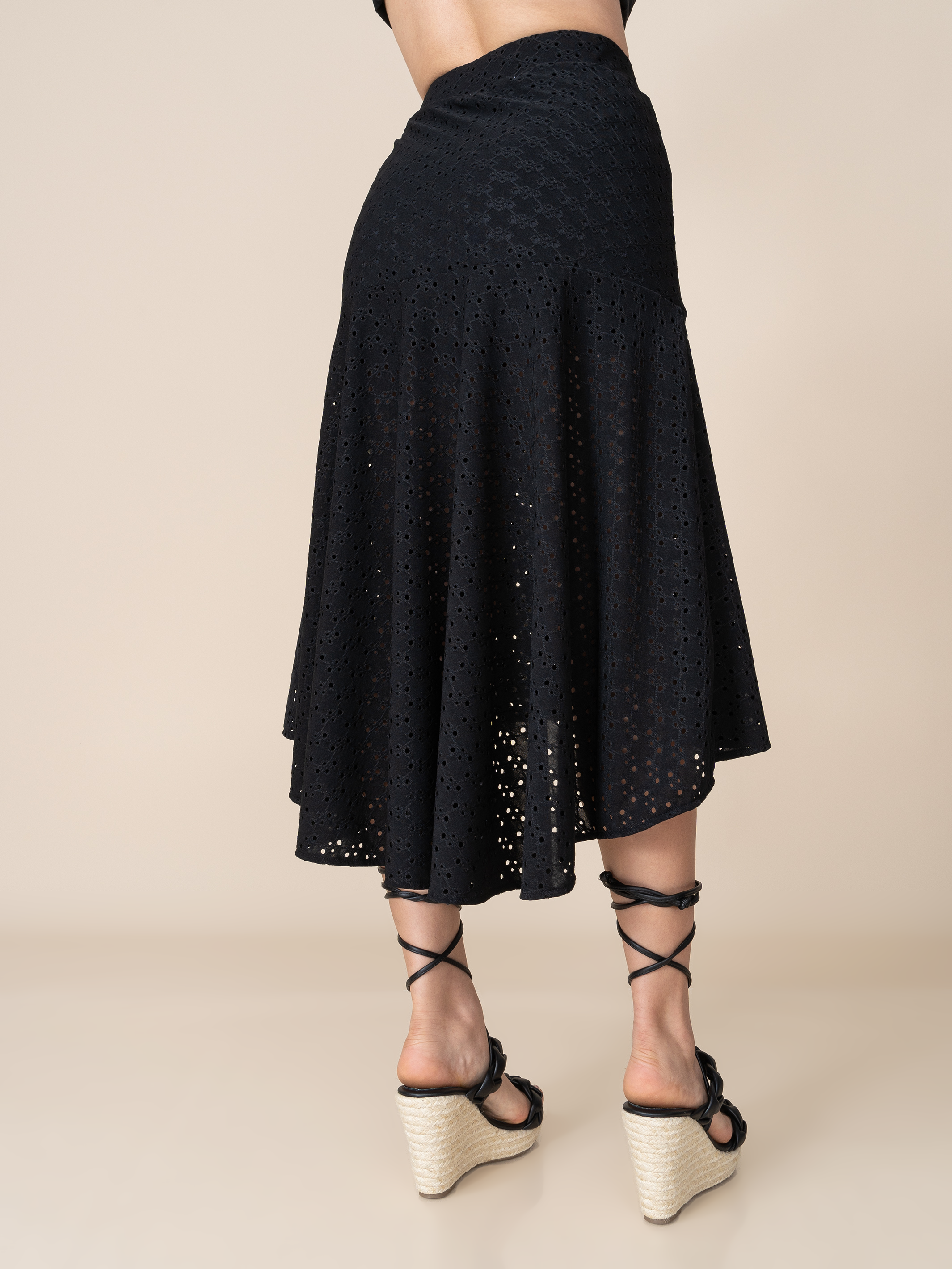 Falda de Broderie Ana Negro