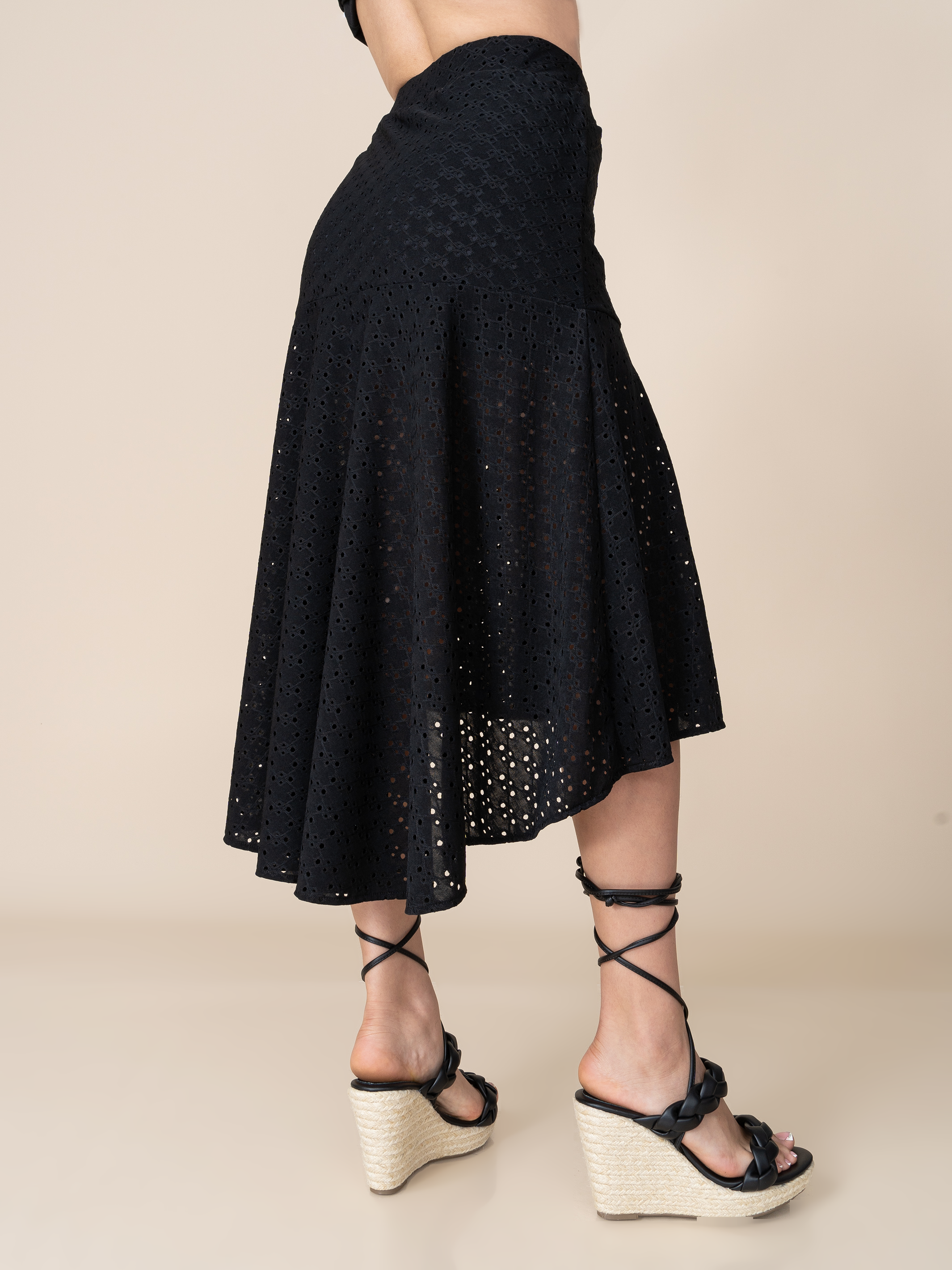 Falda de Broderie Ana Negro