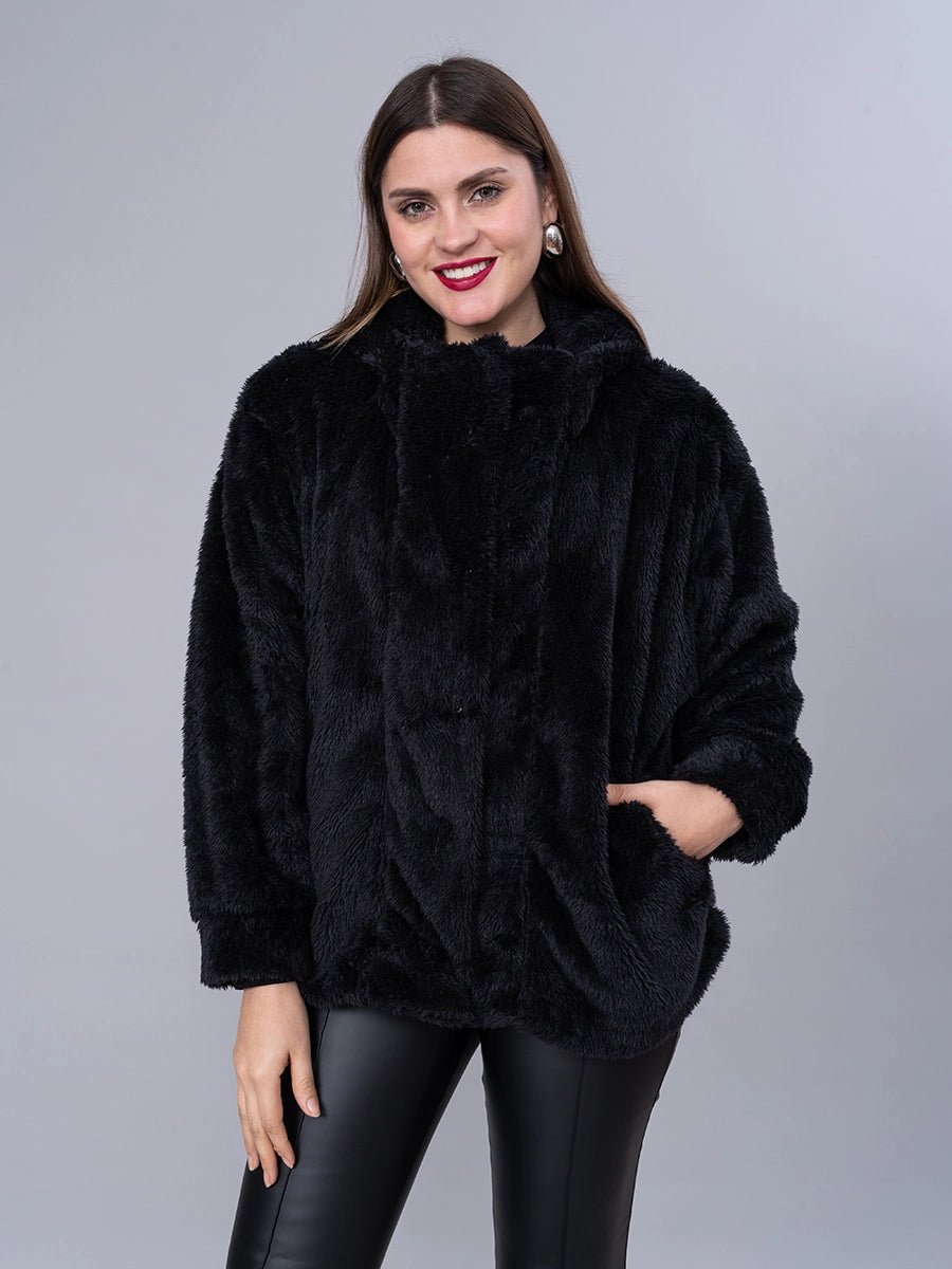 Abrigo de Peluche Negro - ABRIGO de La Matier