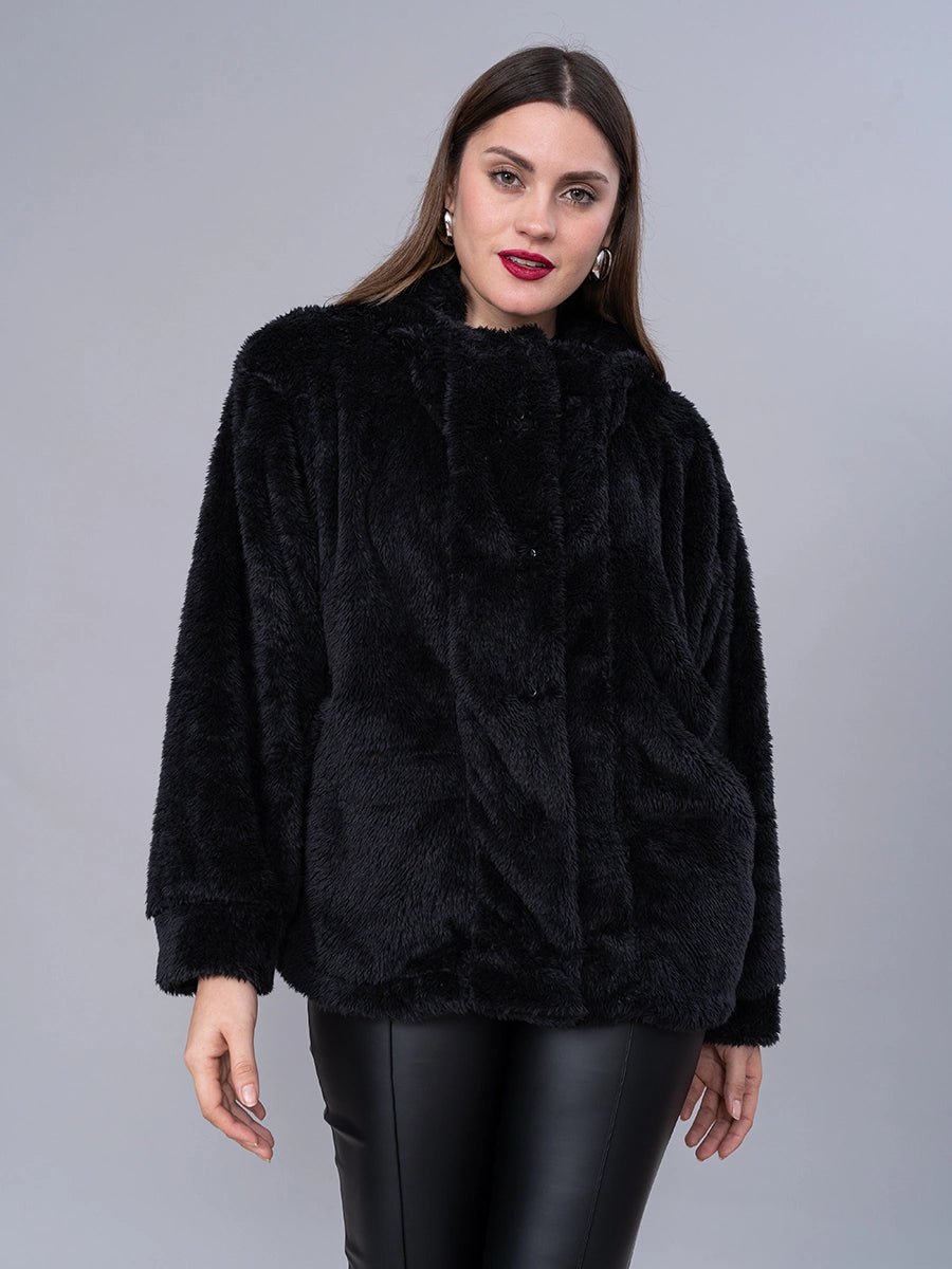 Abrigo de Peluche Negro - ABRIGO de La Matier