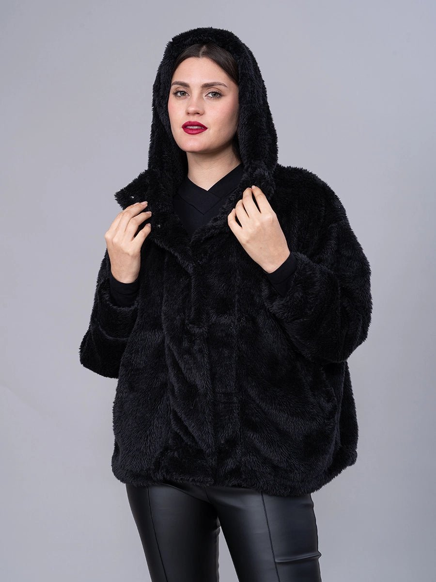 Abrigo de Peluche Negro - ABRIGO de La Matier