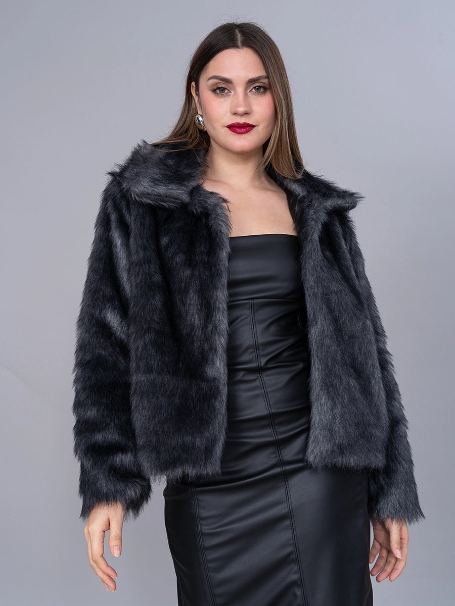 Abrigo Fur Plata - SACO de La Matier