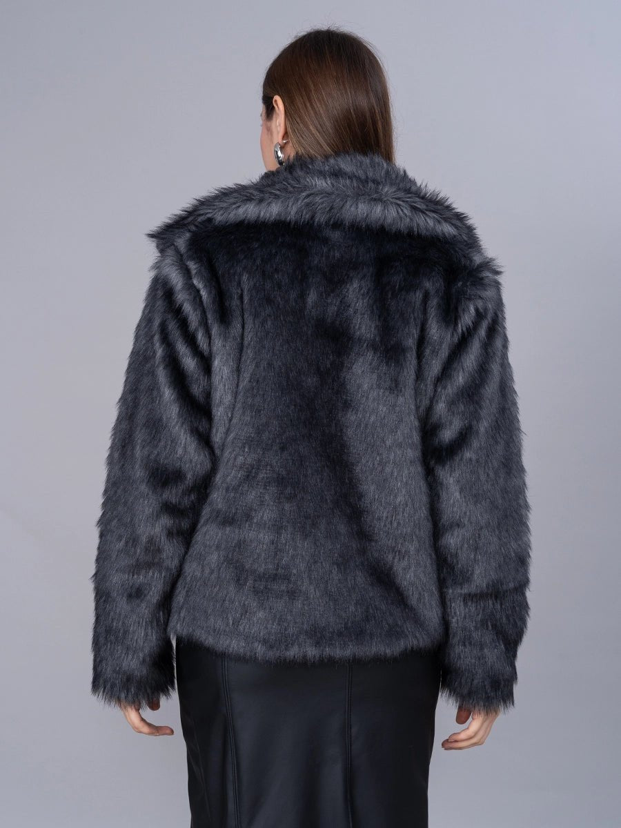 Abrigo Fur Plata - SACO de La Matier