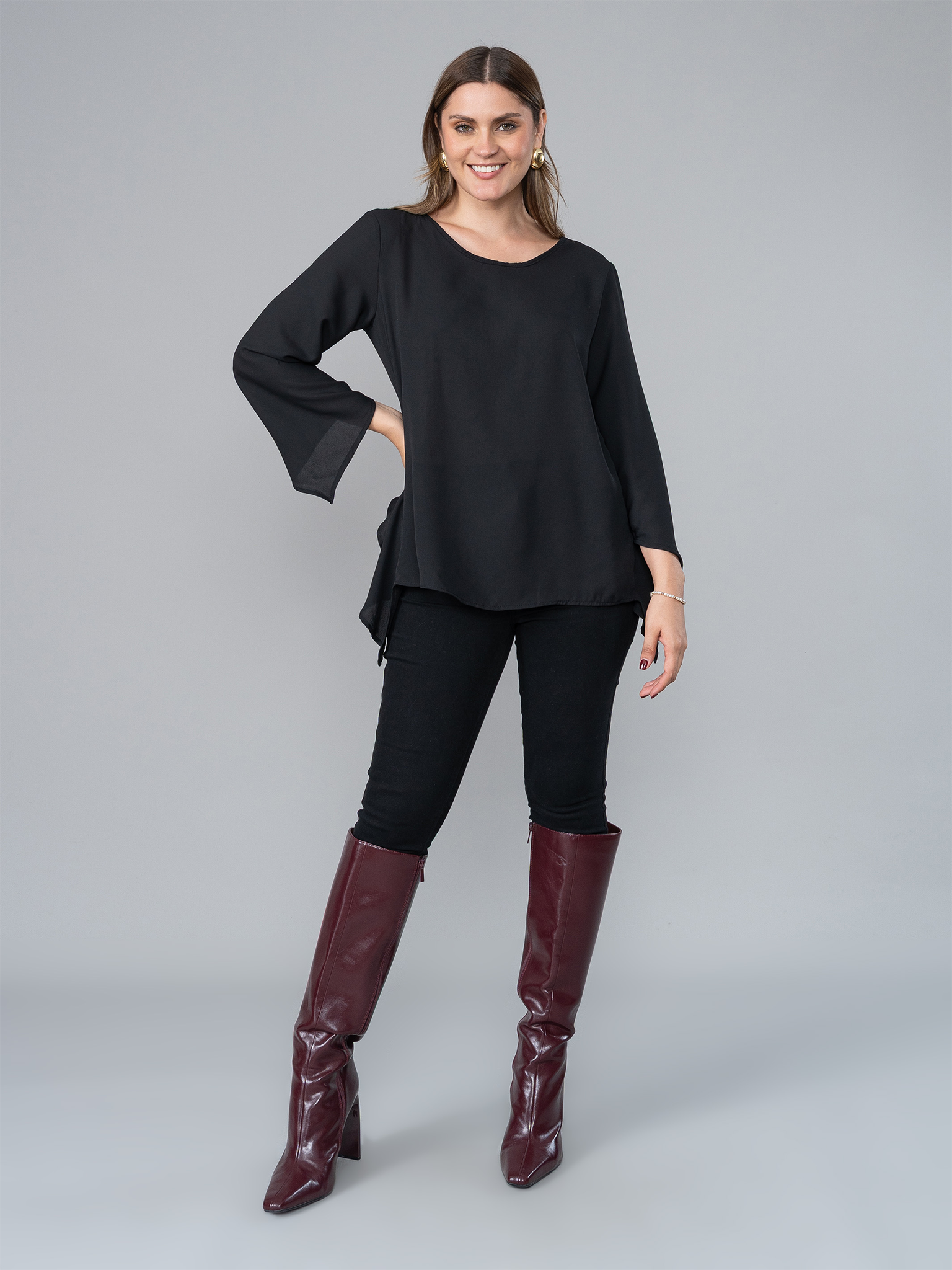 Blusa Lota Negra en Gasa