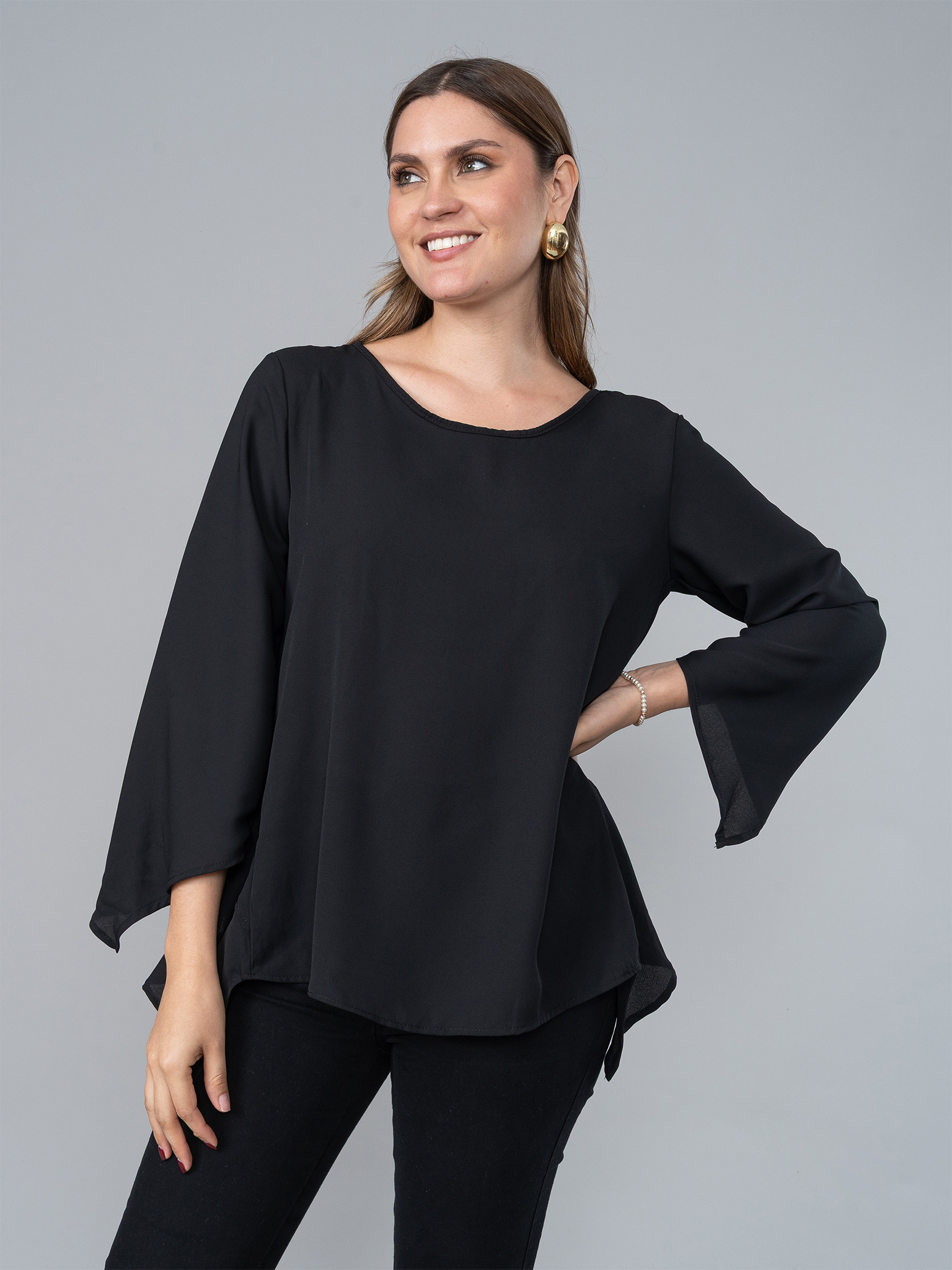Blusa Lota Negra en Gasa