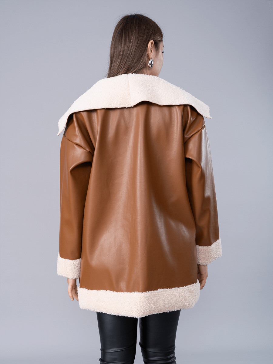 Casaca Victoria de Cuerina Camel - Casaca de La Matier