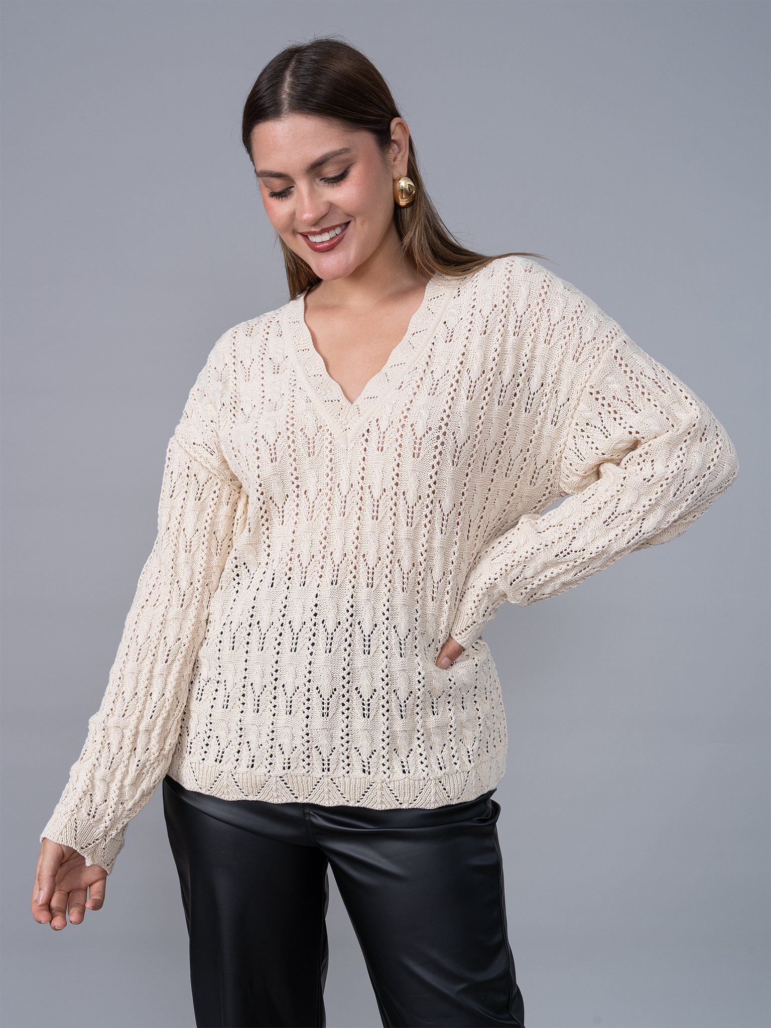 Chompa Tejida Andrea Beige