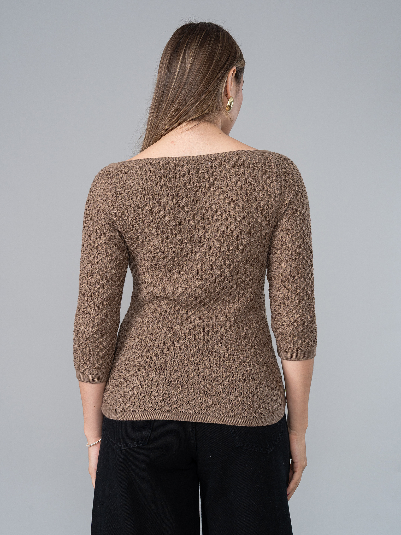 Polo Belén Tejido Marrón