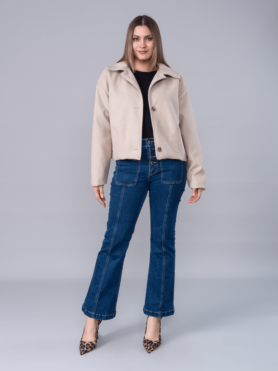 Saco Paño Corto Romina Beige - SACO de La Matier