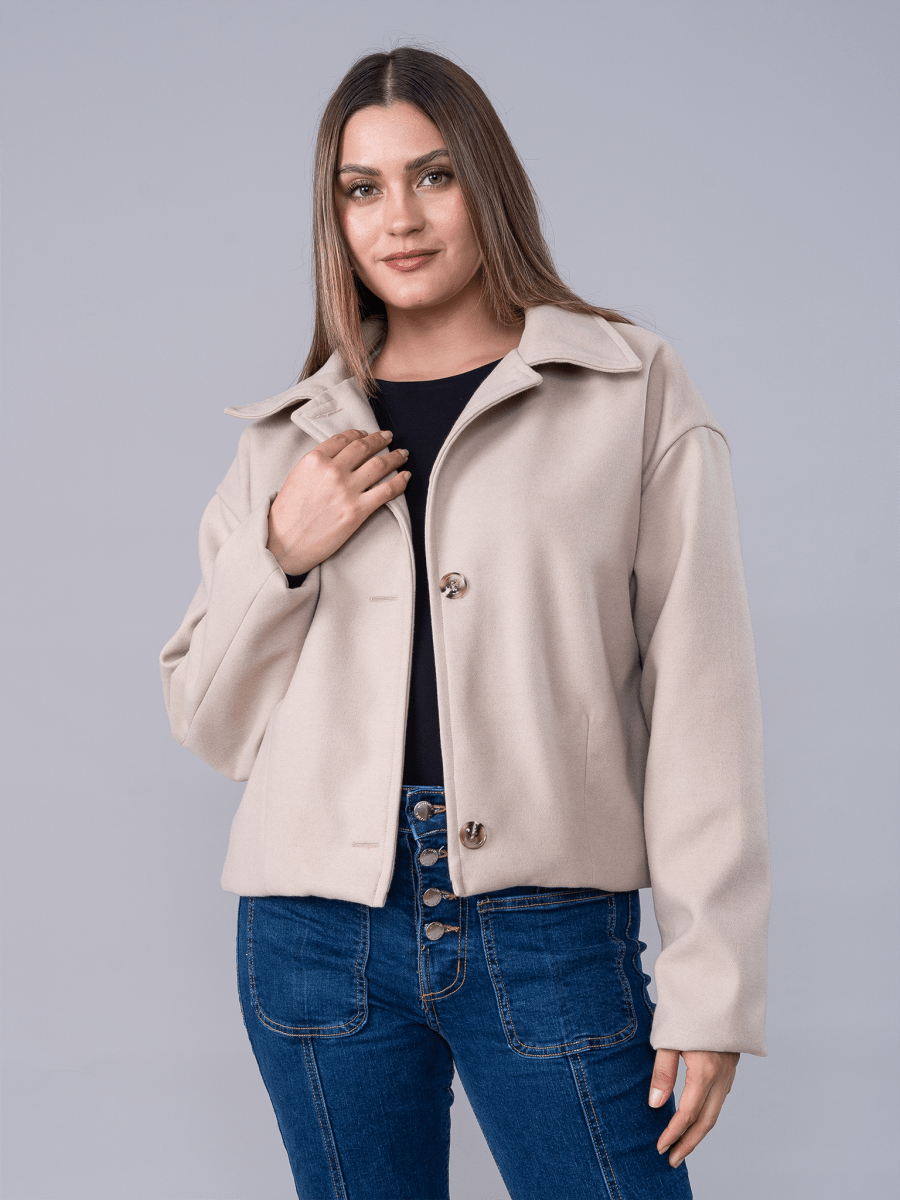 Saco Paño Corto Romina Beige - SACO de La Matier