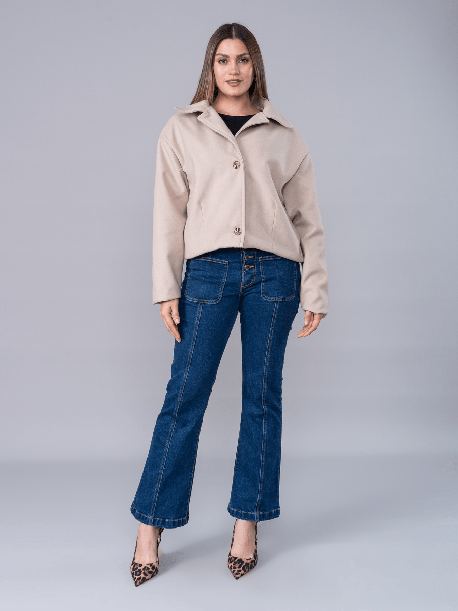 Saco Paño Corto Romina Beige - SACO de La Matier