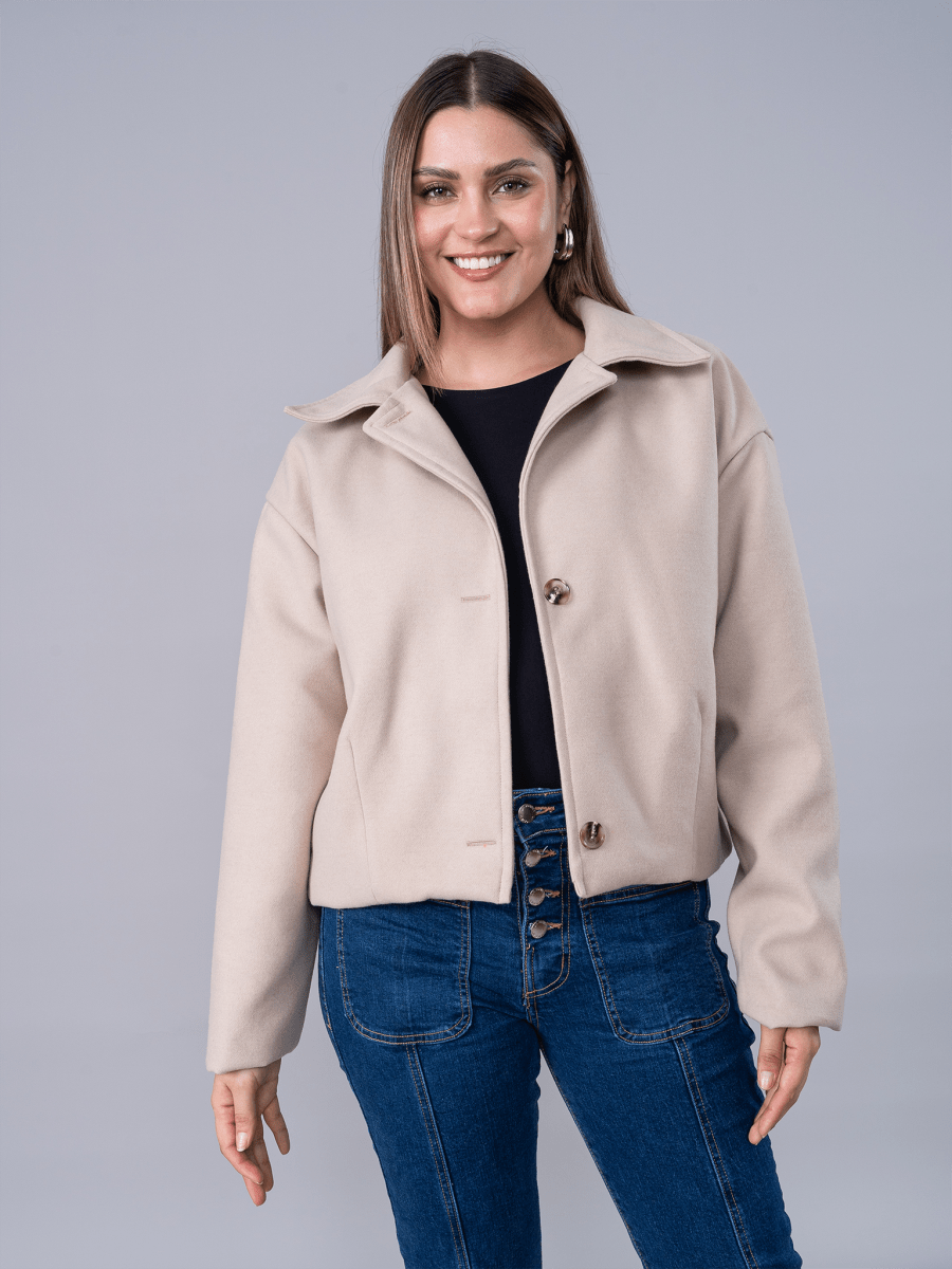 Saco Paño Corto Romina Beige - SACO de La Matier