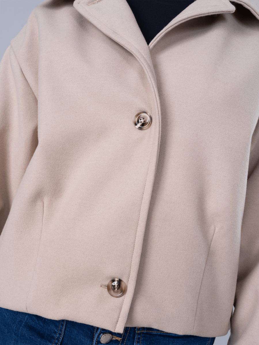 Saco Paño Corto Romina Beige - SACO de La Matier
