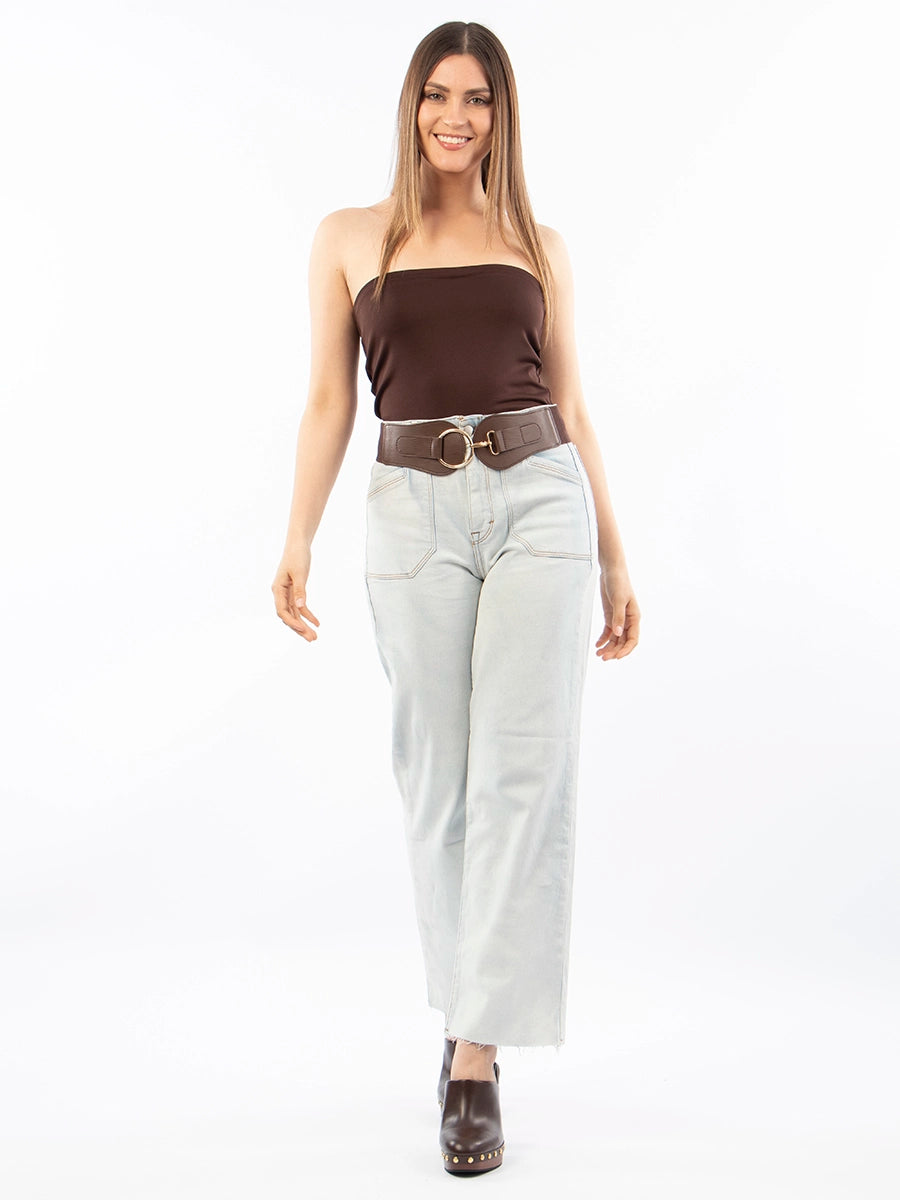 Top Strapless Marrón