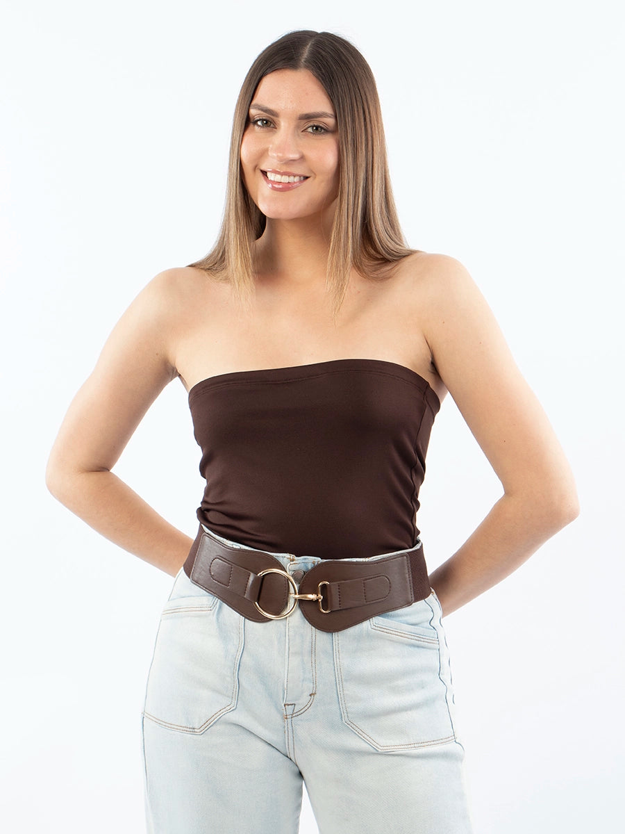 Top Strapless Marrón