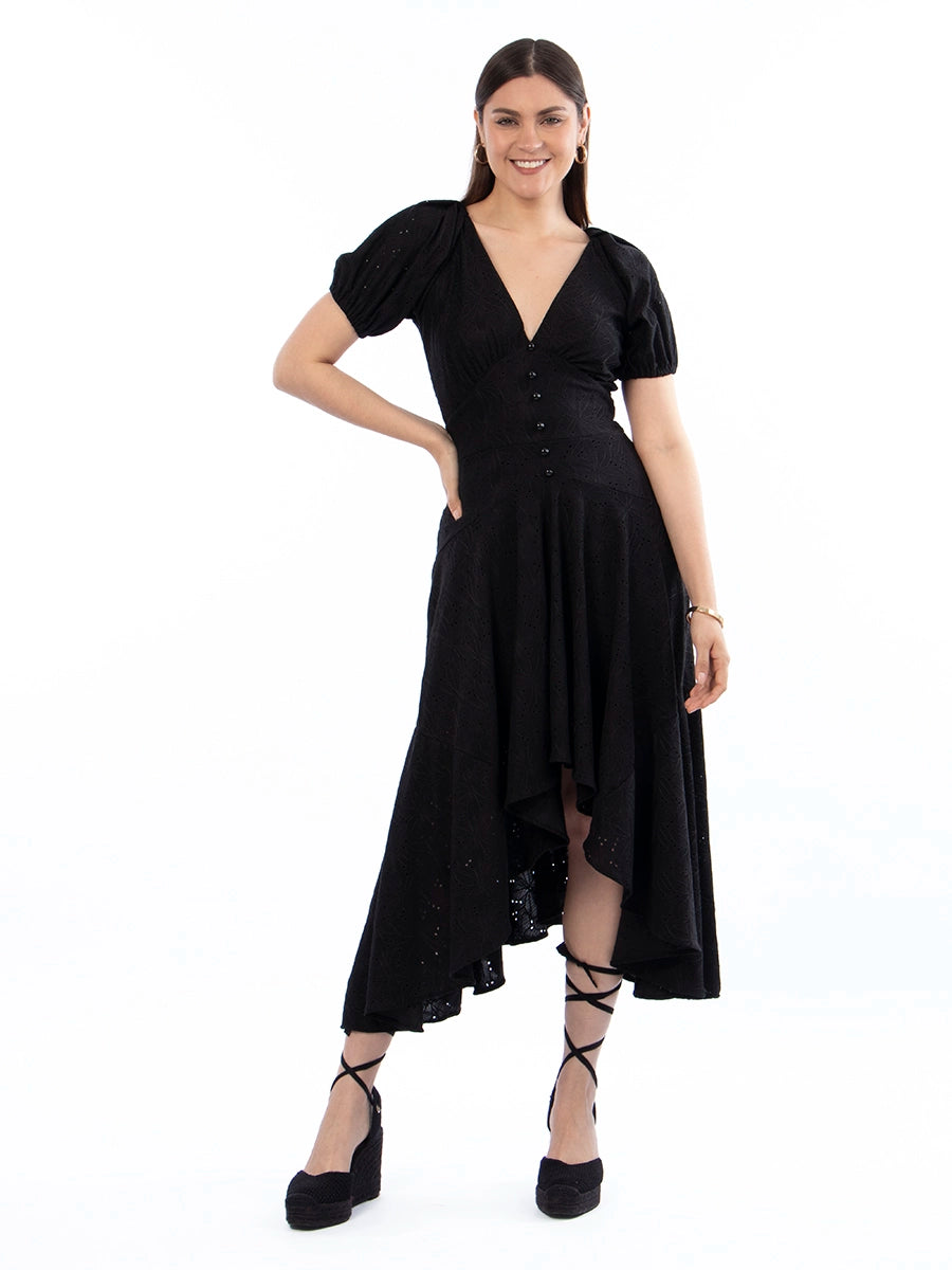 Vestido Broderie Alegra Negro