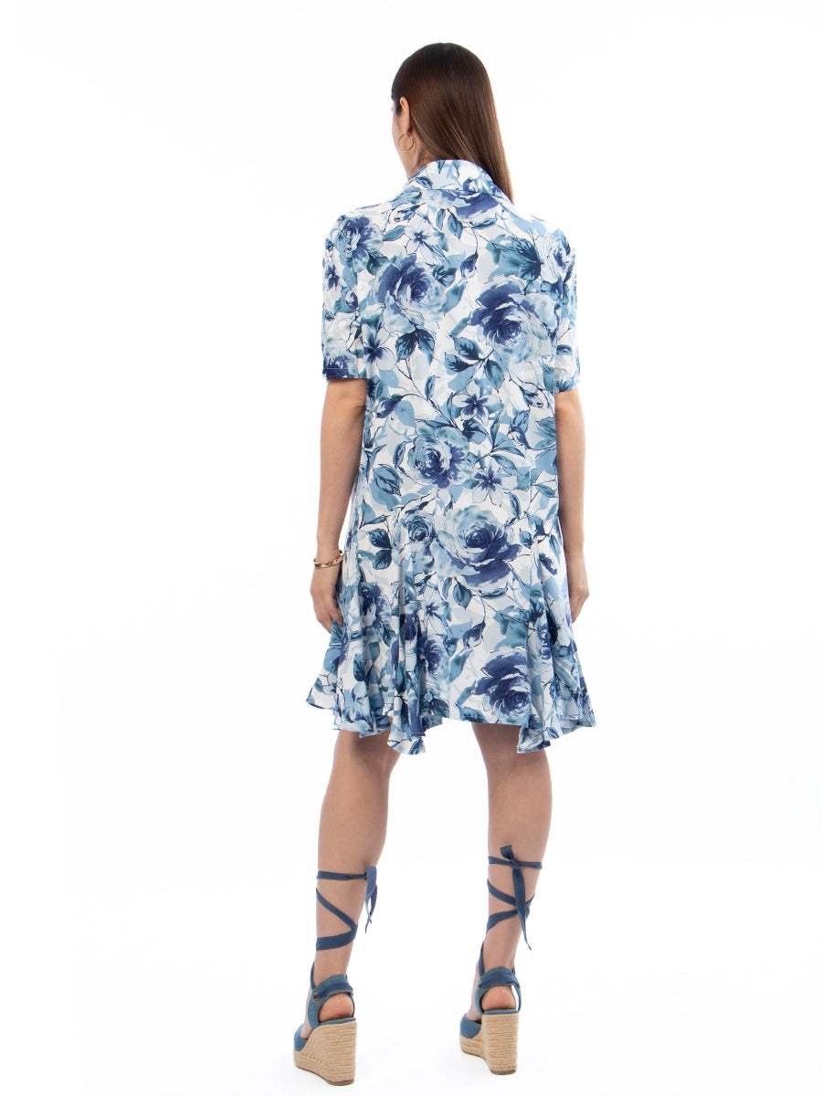 Vestido Aura Estampado Azul