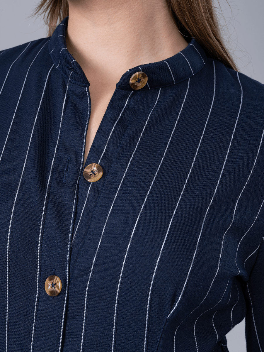 Vestido Camisero Martina Azul - Vestido de La Matier