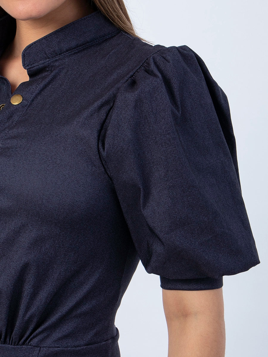 Vestido Chambray Azul Alina