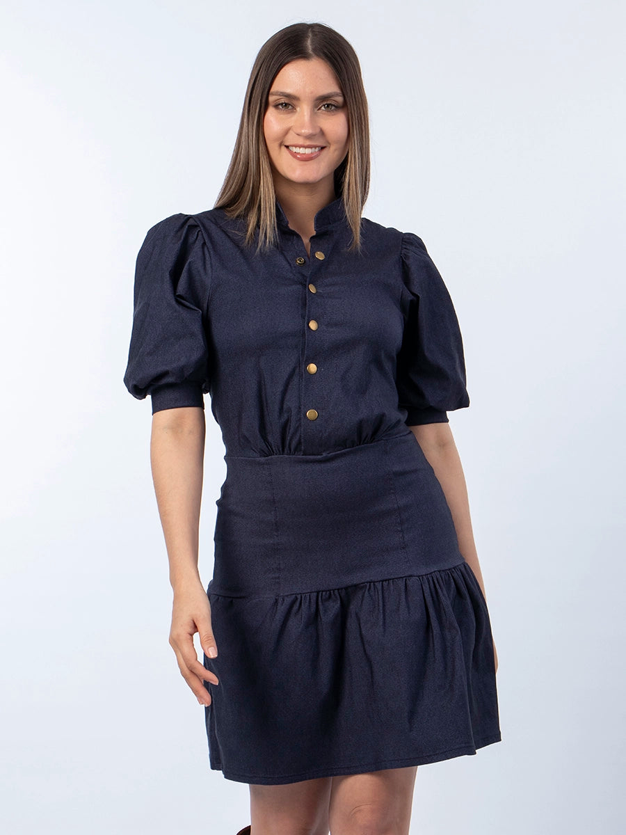 Vestido Chambray Azul Alina