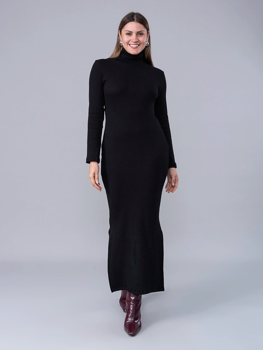 Vestido en Rib Premium Danna Negro - VESTIDO de La Matier