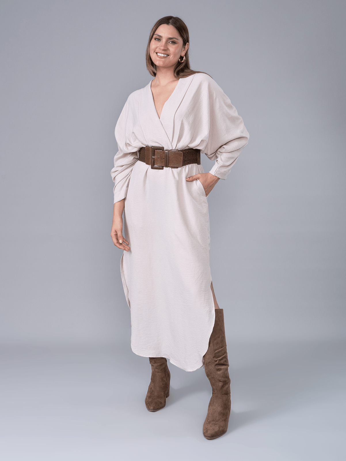 Vestido Largo Delia Beige - Vestido de La Matier