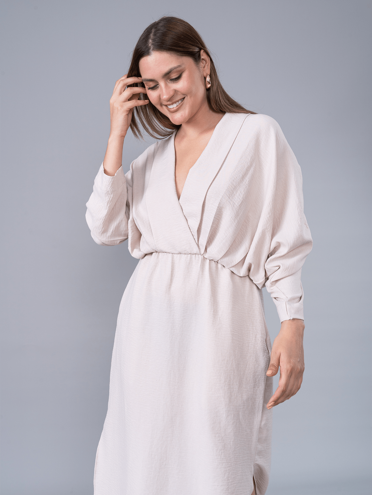 Vestido Largo Delia Beige - Vestido de La Matier
