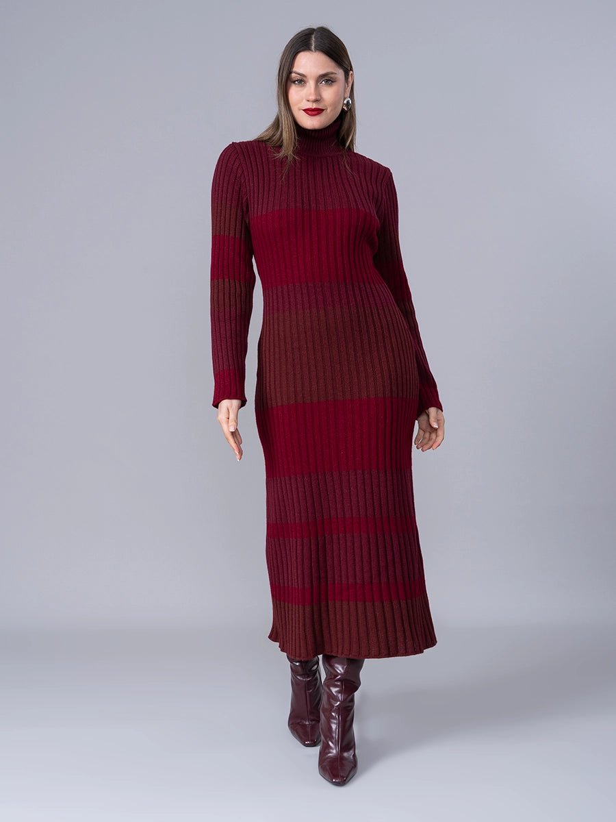 Vestido Tejido Allegra Borgoña - Vestido de La Matier