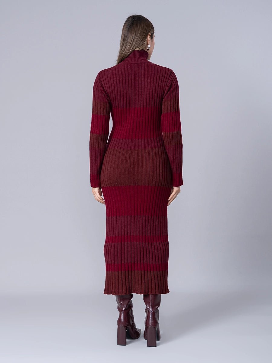 Vestido Tejido Allegra Borgoña - Vestido de La Matier